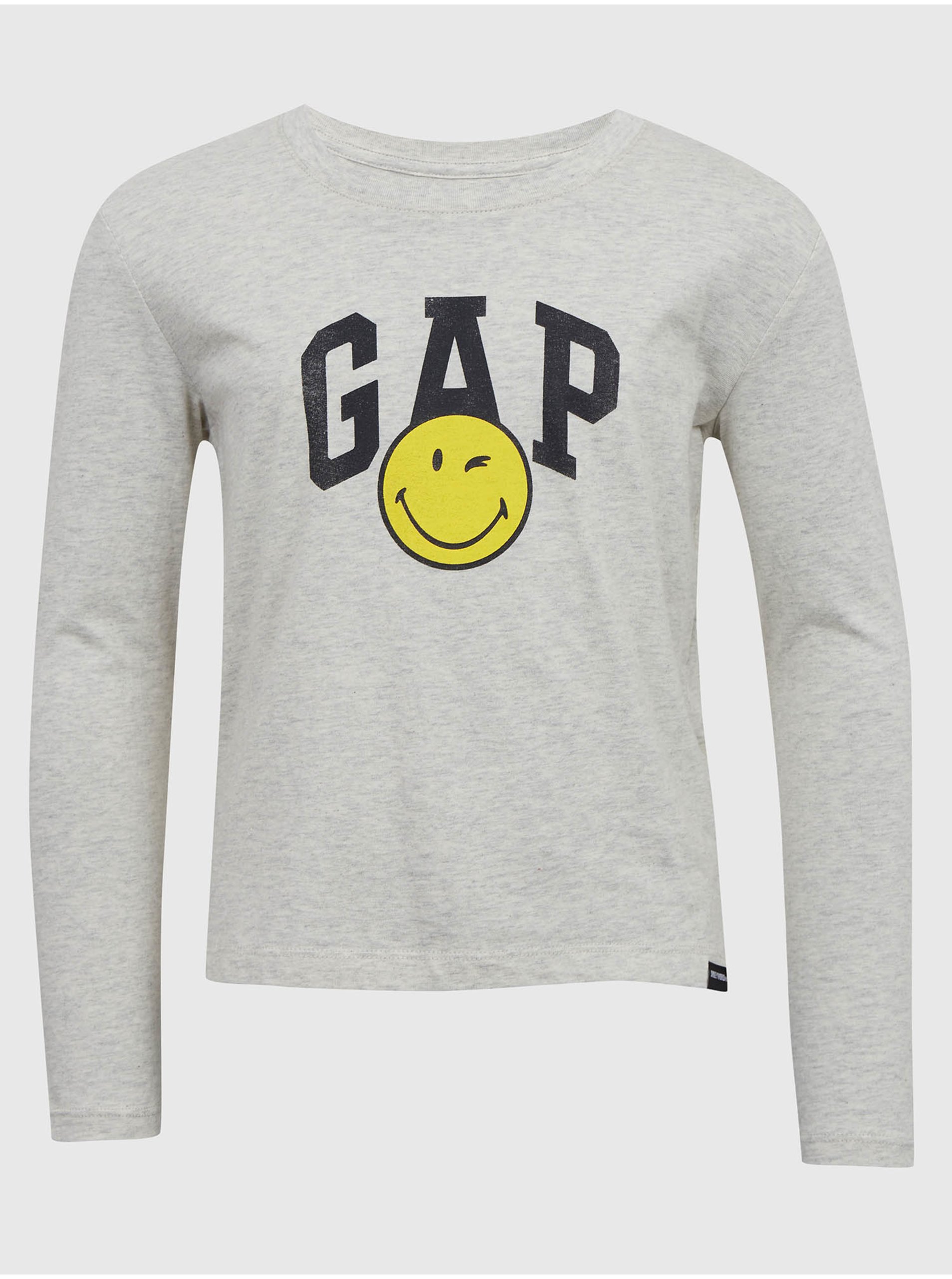 Lacno Svetlošedé dievčenské tričko GAP & Smiley®