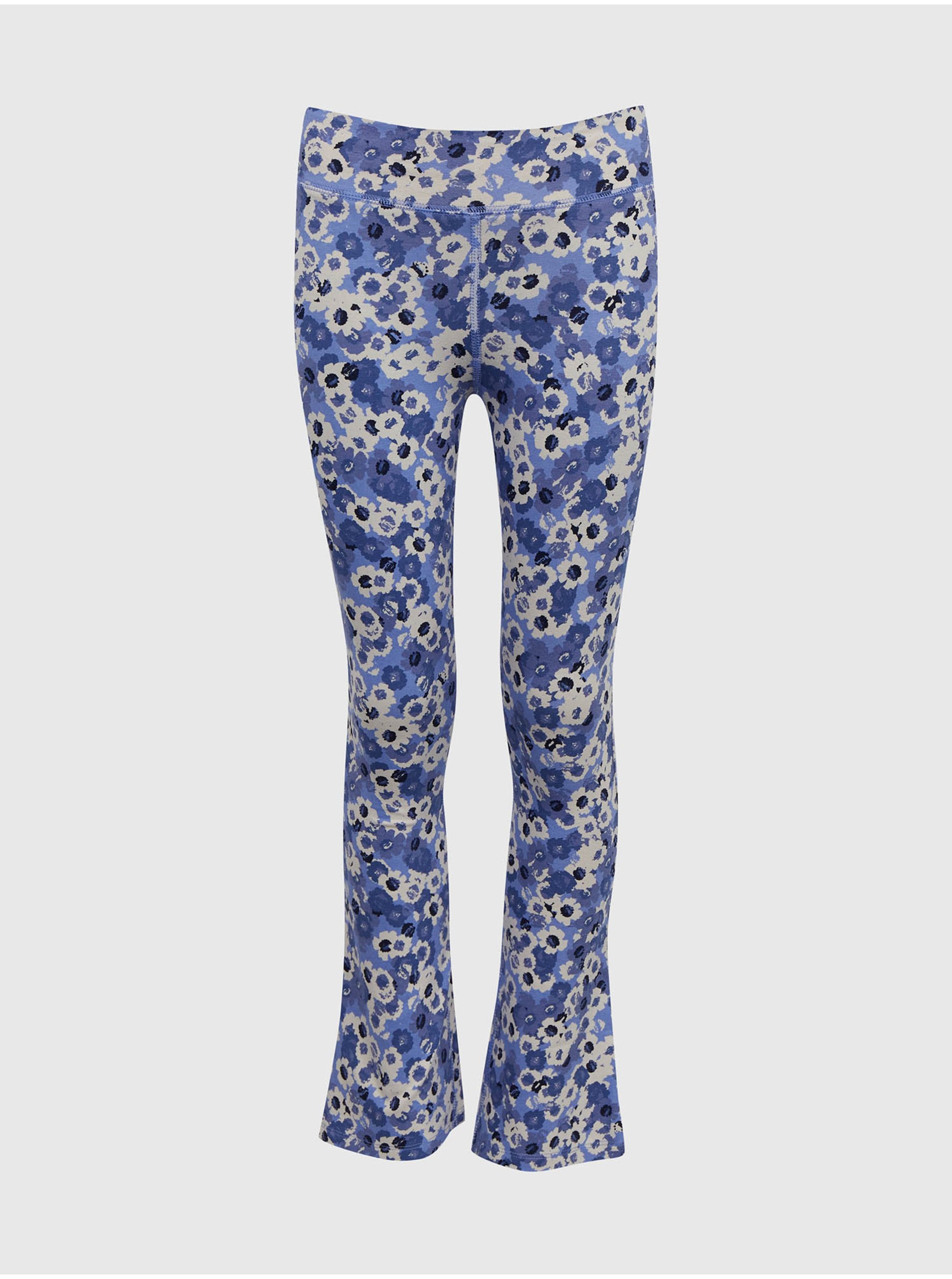 E-shop Bílo-modré holčičí květované kalhoty GAP
