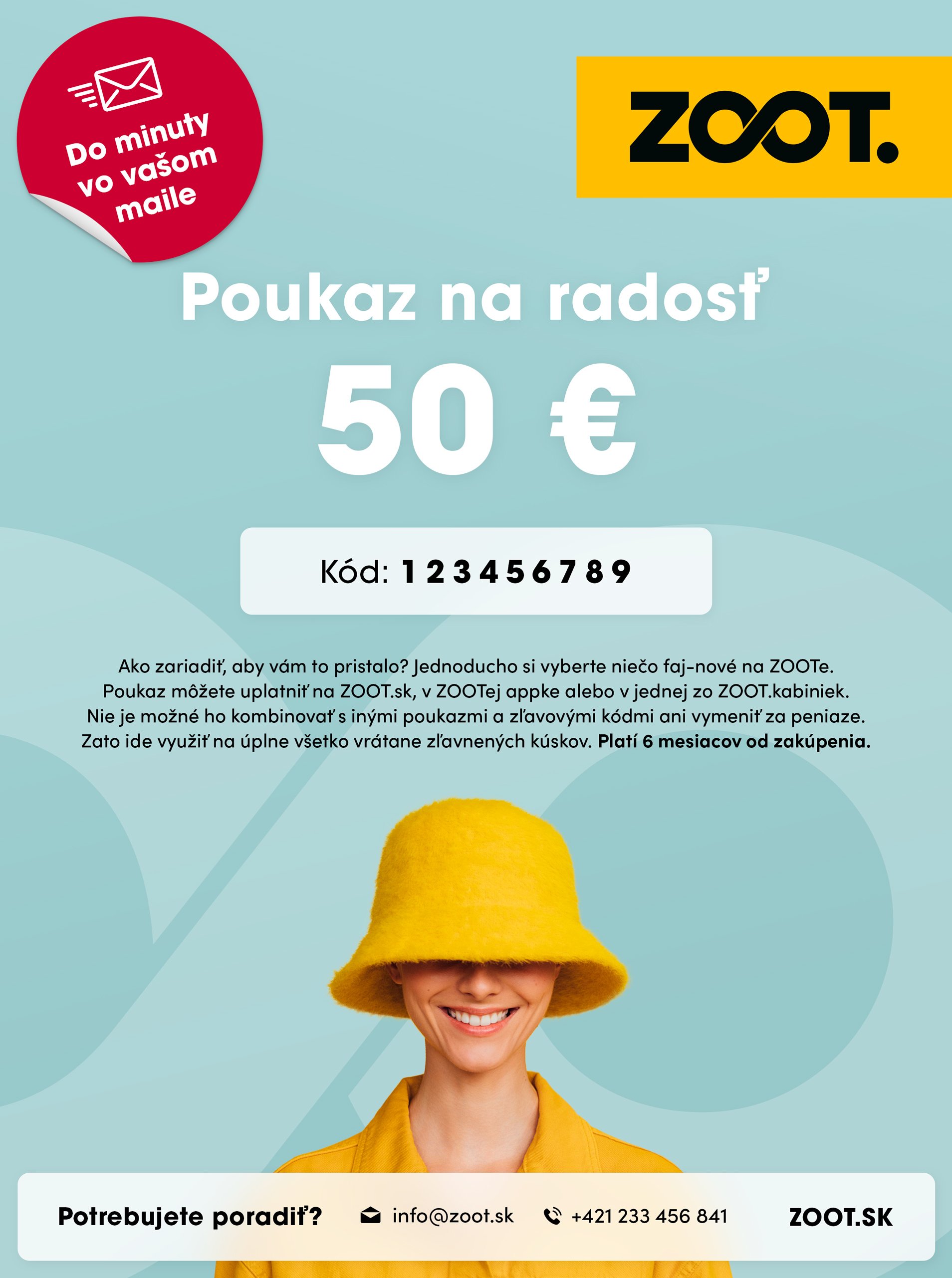 Lacno Elektronický poukaz na niečo zo ZOOTu v hodnote 50 €