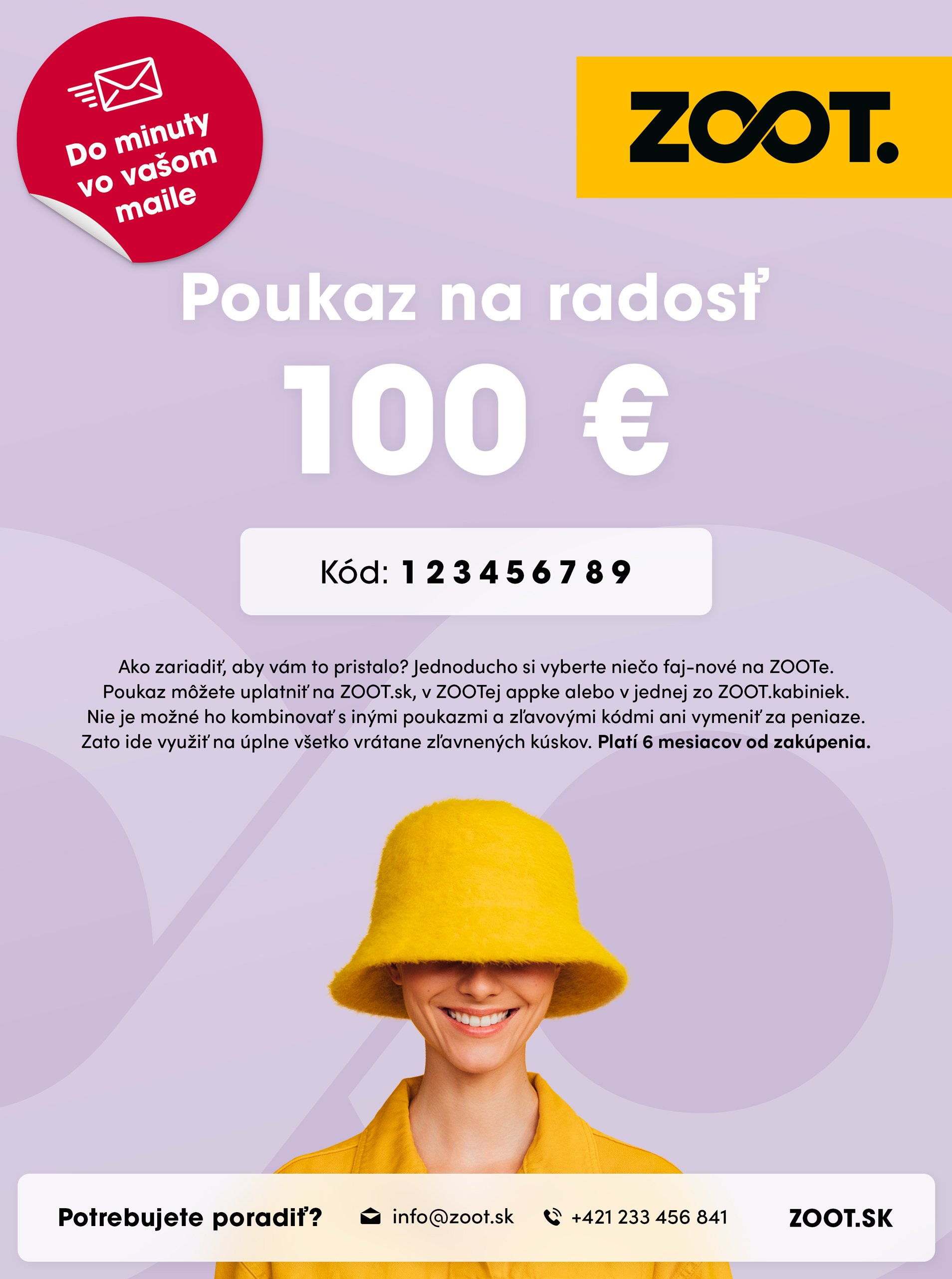 Lacno Elektronický poukaz na niečo zo ZOOTu v hodnote 100 €