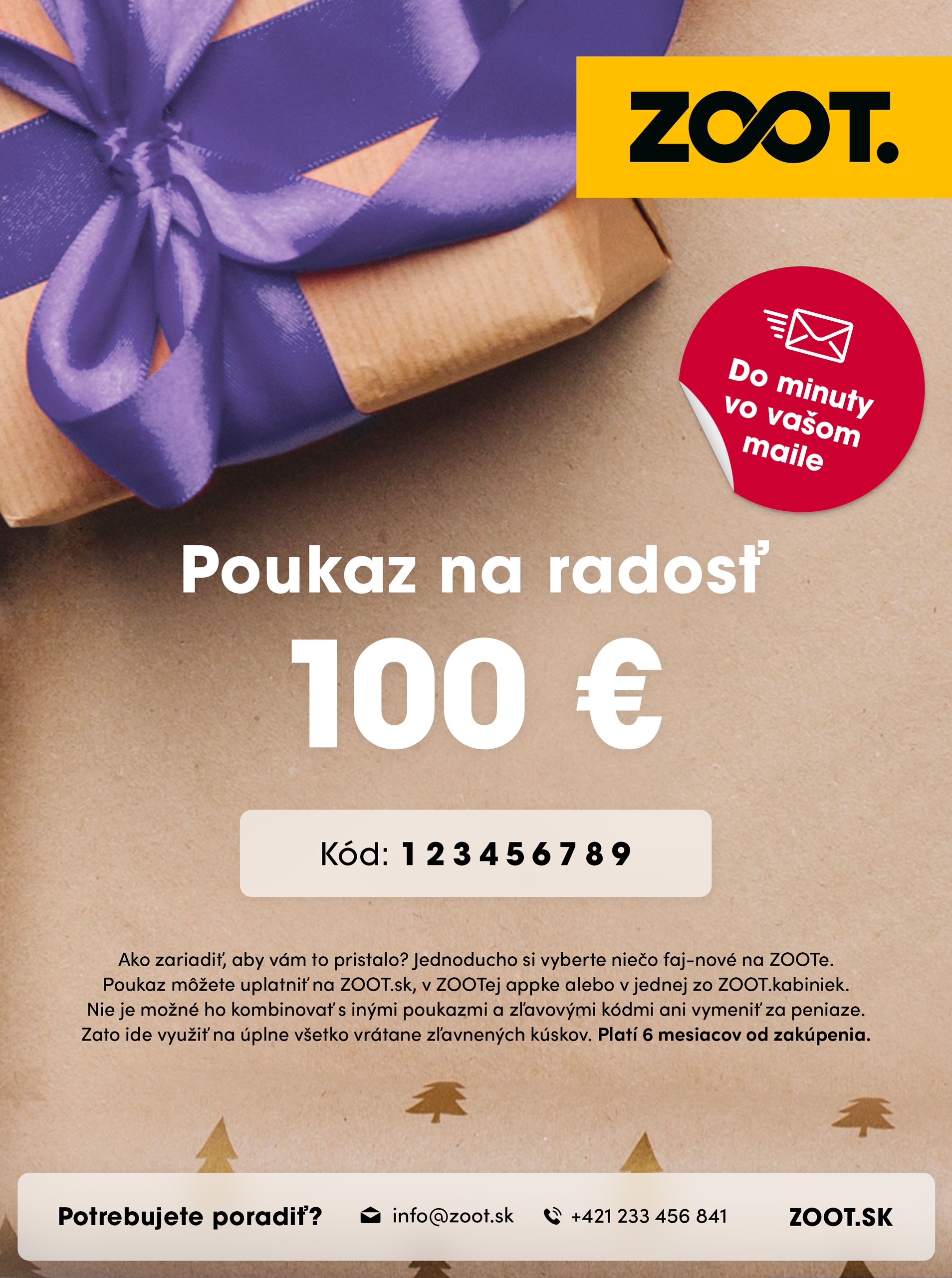 Lacno Vianočný elektronický poukaz zo ZOOTu v hodnote 100 €