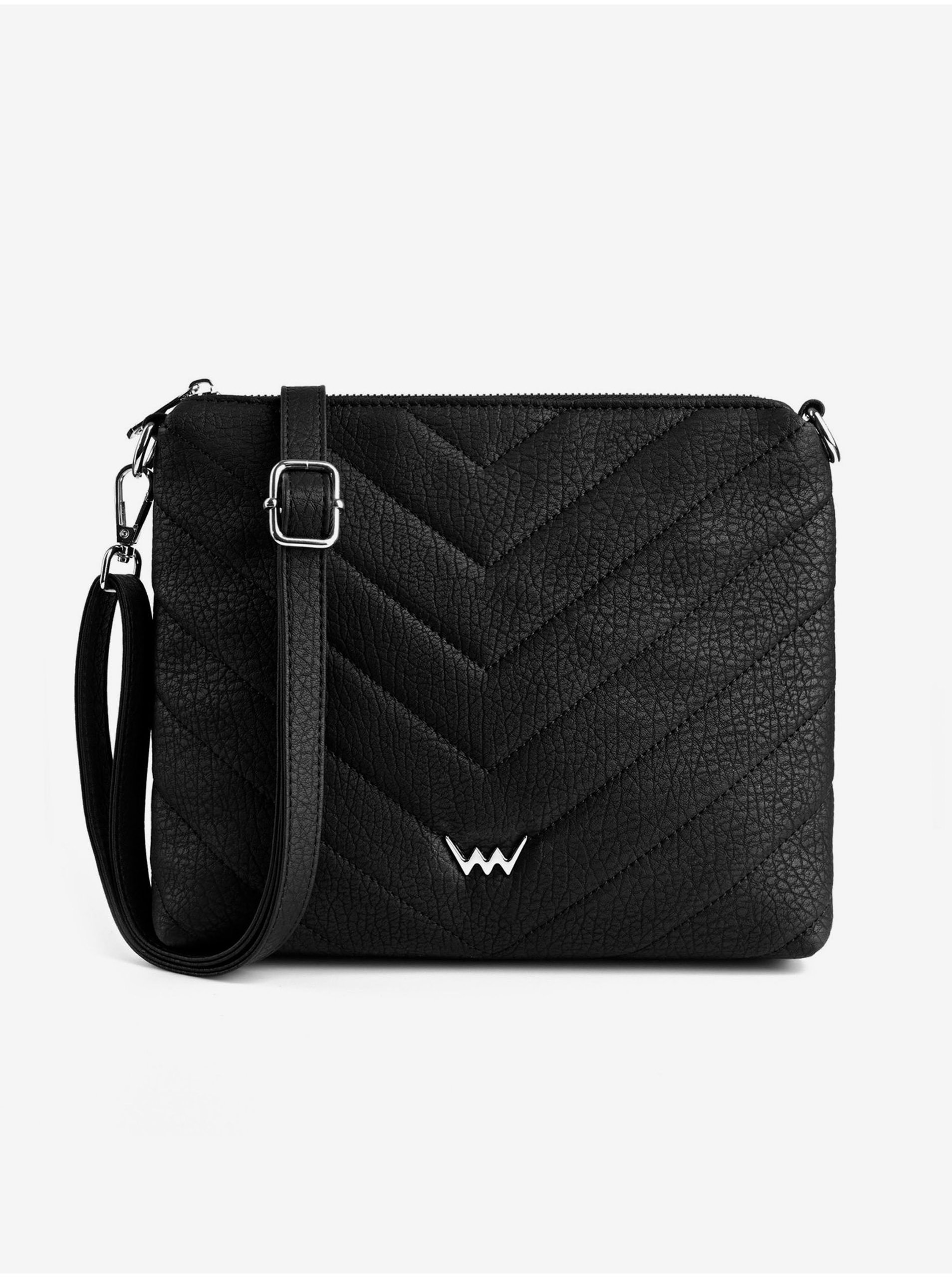 Lacno Čierna dámska prešívaná crossbody kabelka VUCH Galla