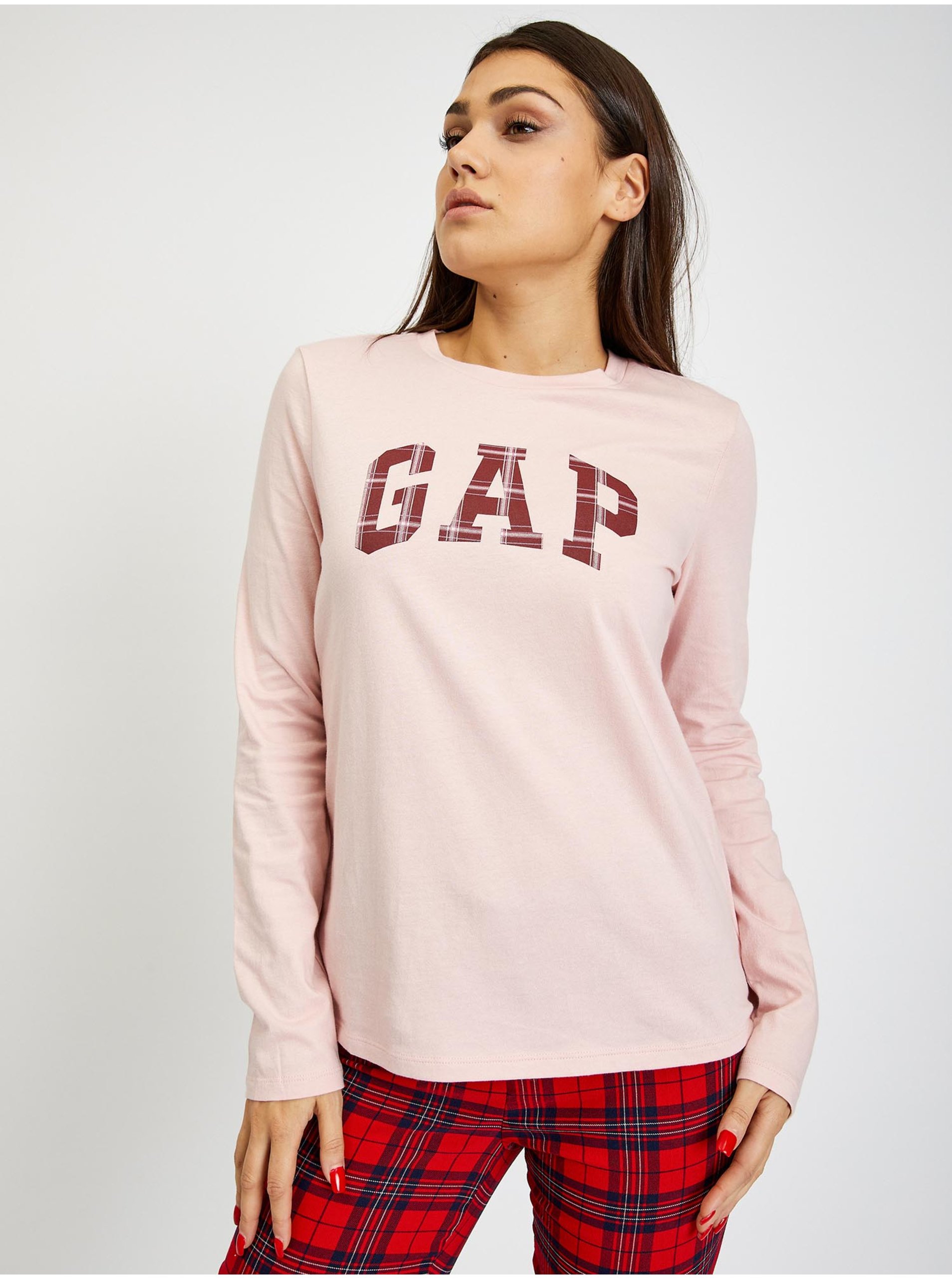 E-shop Světle růžové dámské tričko s logem GAP