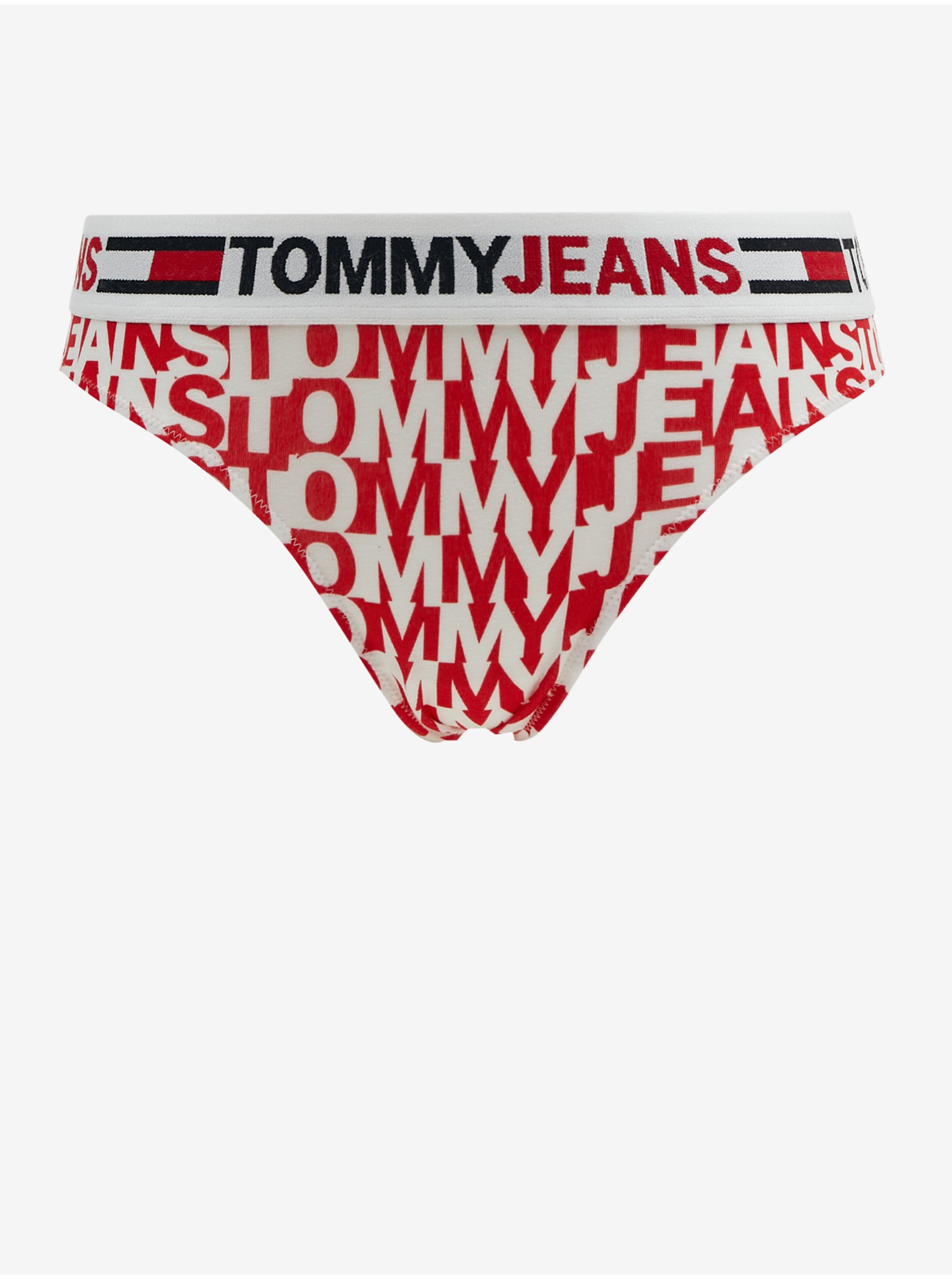 Lacno Nohavičky pre ženy Tommy Jeans - červená, biela