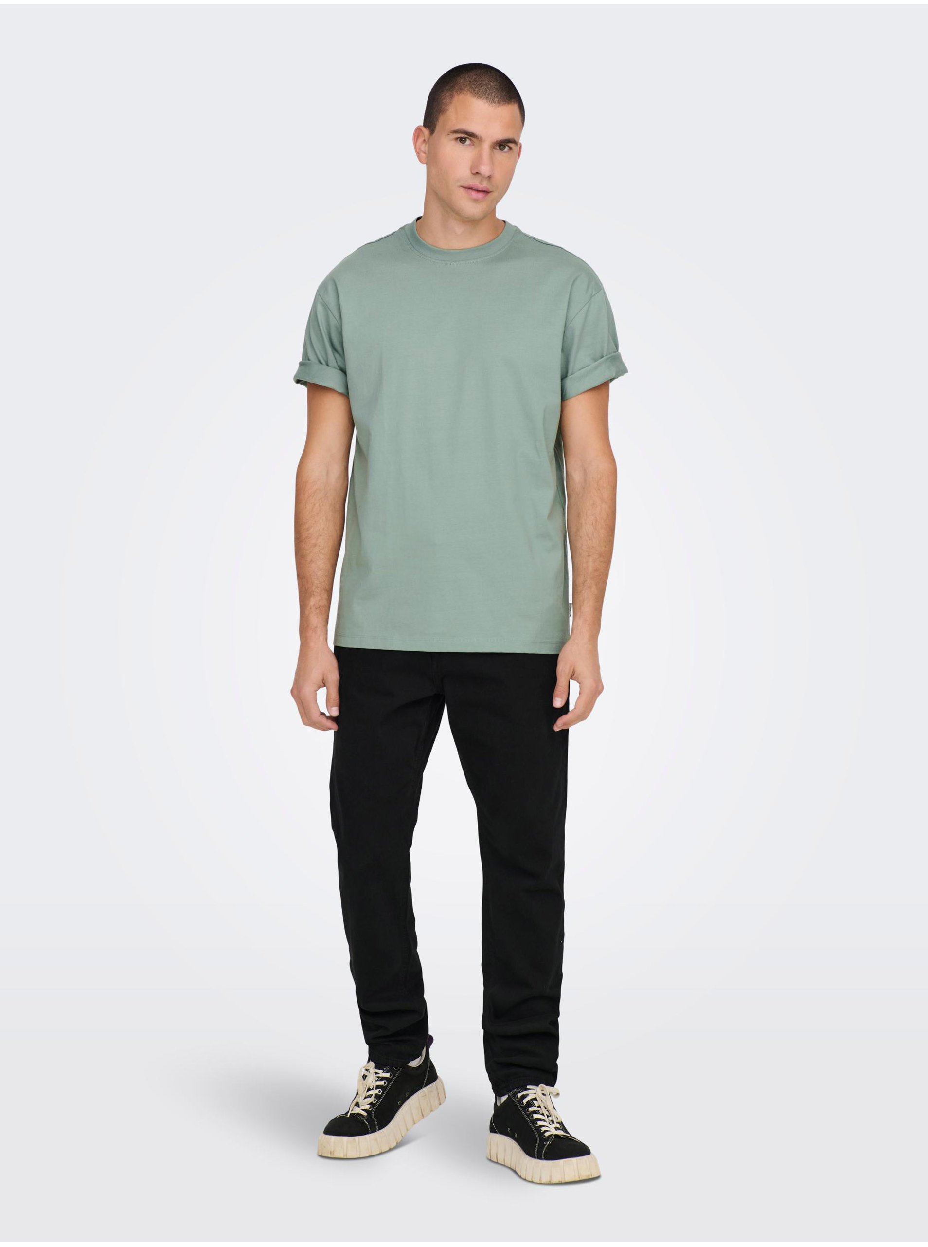 Zelené pánské basic tričko ONLY & SONS Fred