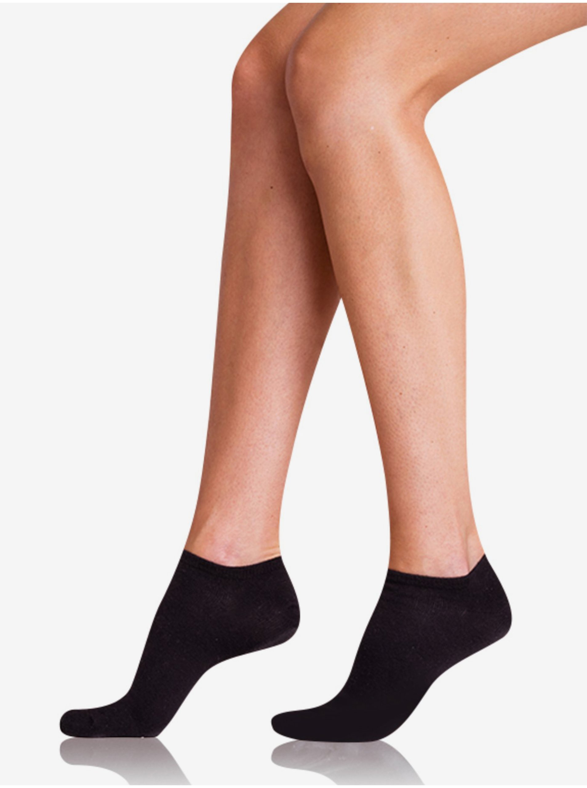 Levně Sada dvou dámských ponožek v černé barvě Bellinda COTTON IN-SHOE SOCKS 2x