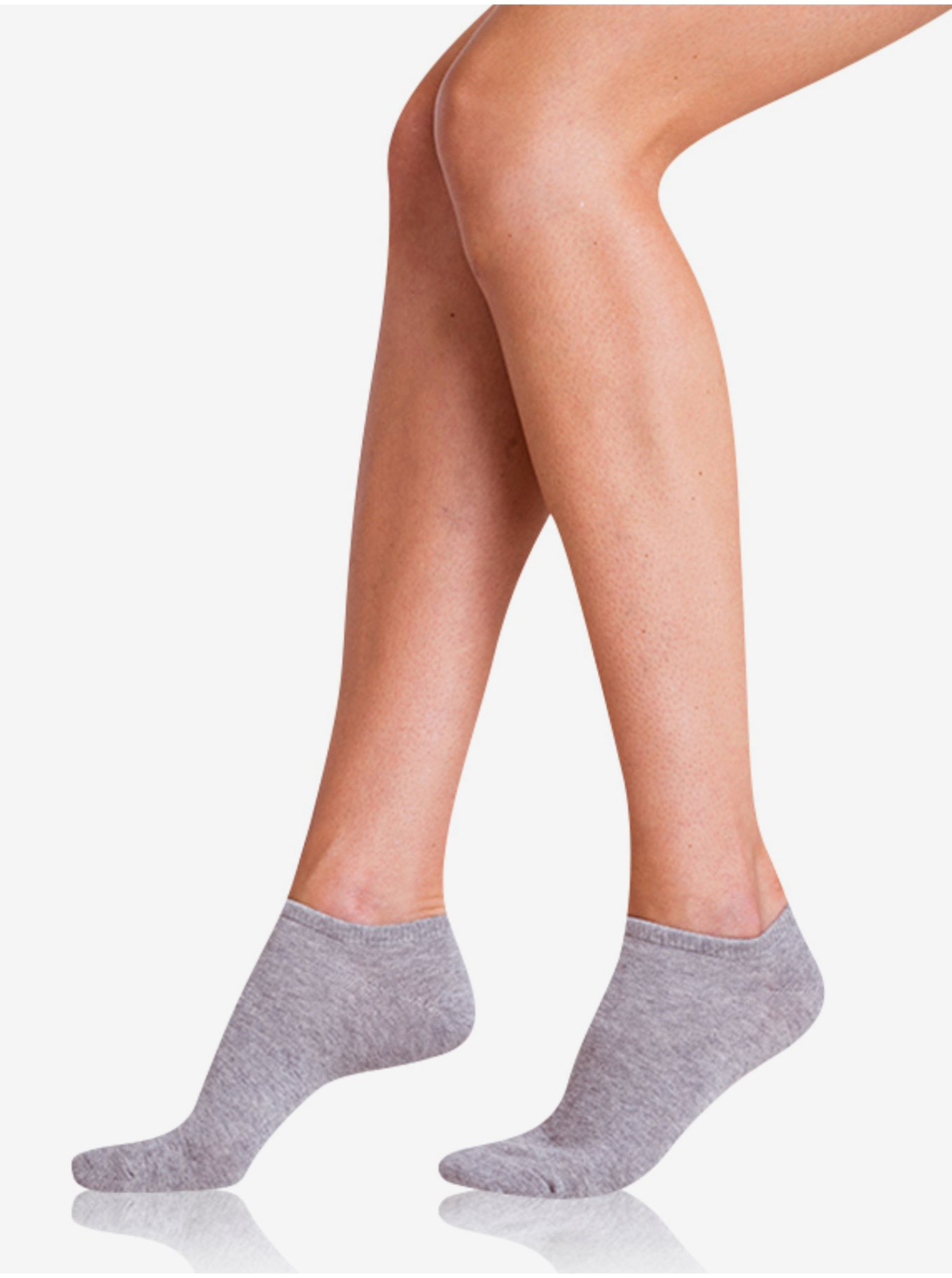 Levně Sada dvou párů dámských ponožek v šedé barvě Bellinda COTTON IN-SHOE SOCKS 2x