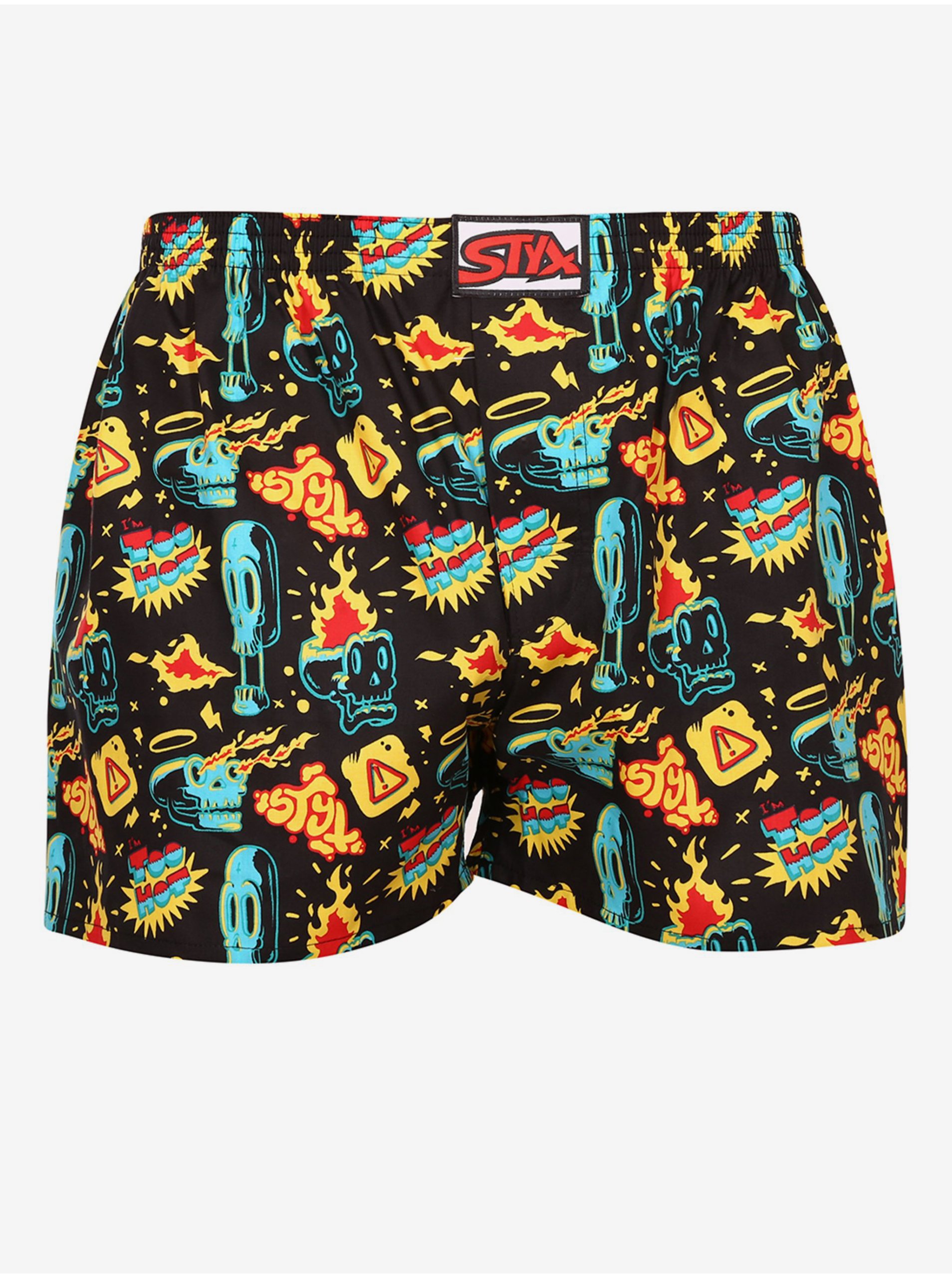 Žuto-černé pánské vzorované trenýrky Styx art Toohot