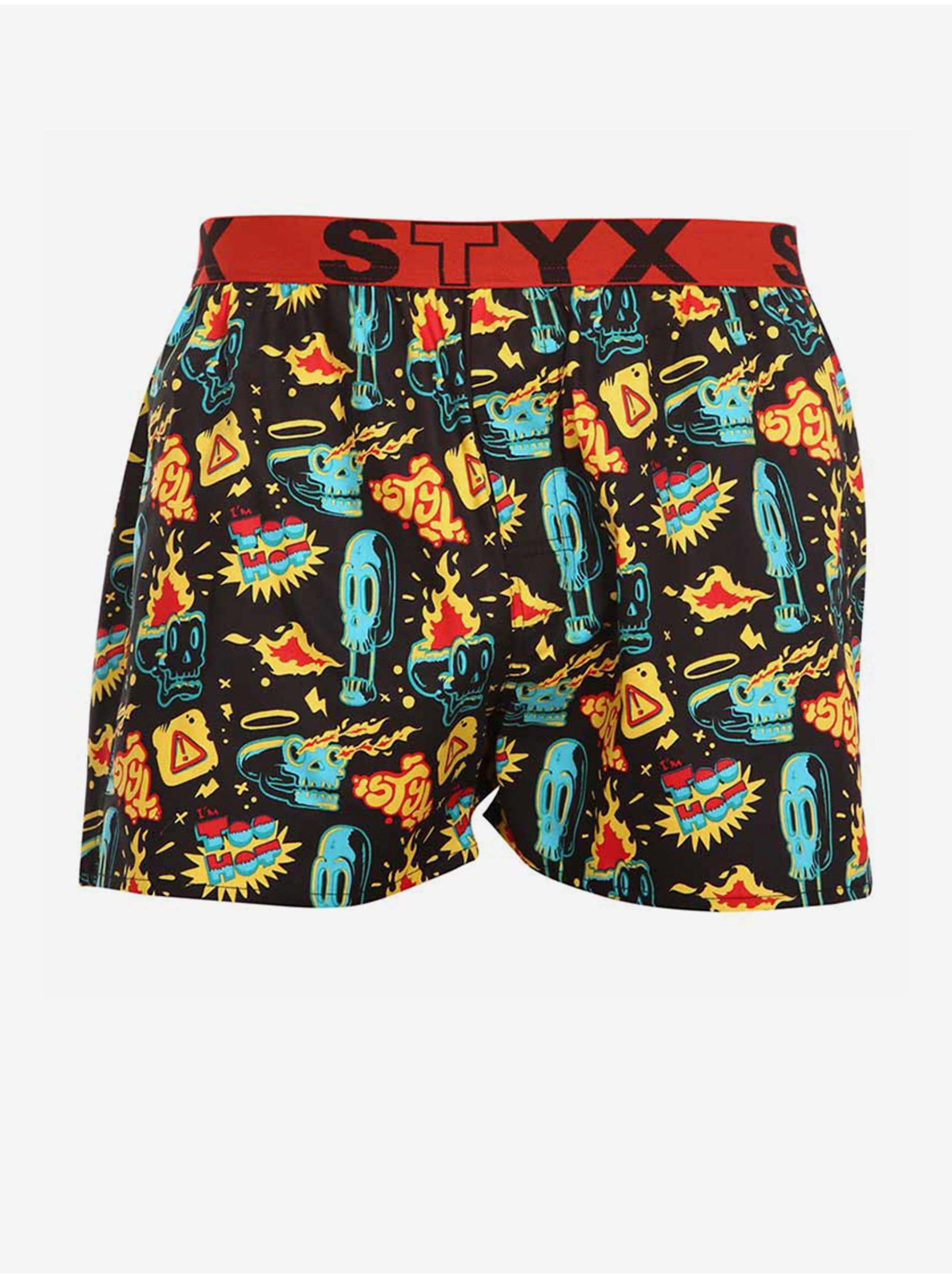 Žluto-černé pánské vzorované trenýrky Styx art Toohot