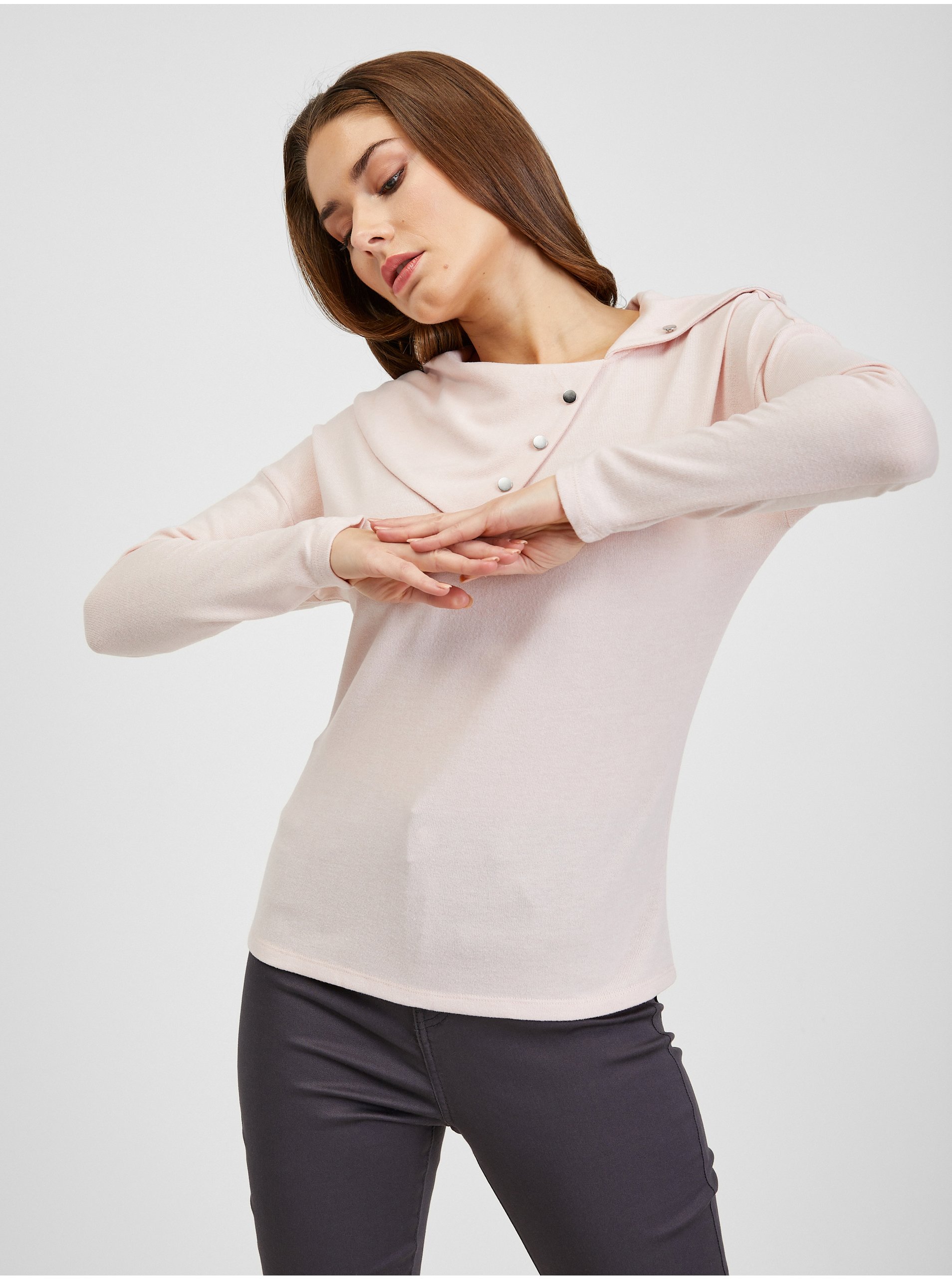 Lacno Tričká s dlhým rukávom pre ženy ORSAY - svetloružová