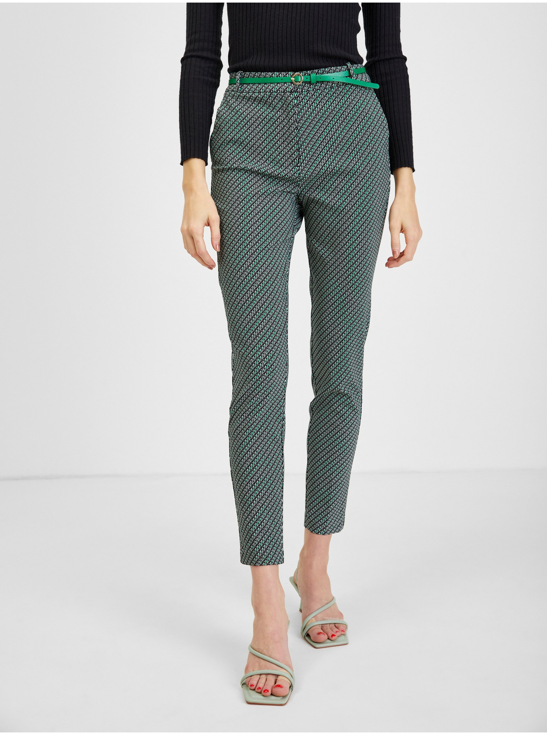 Lacno Elegantné nohavice pre ženy ORSAY - zelená, čierna