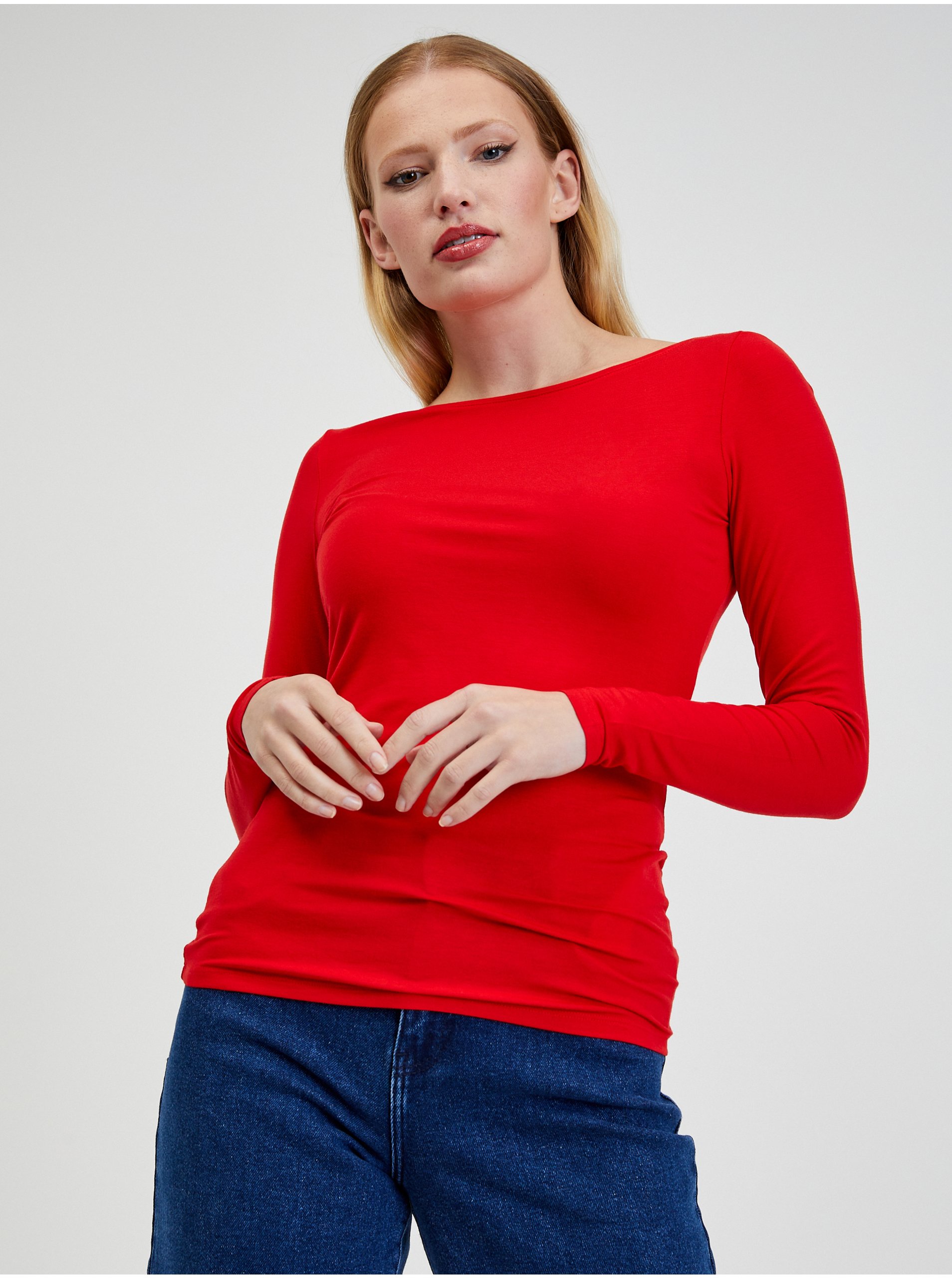 Levně Červené dámské tričko ORSAY