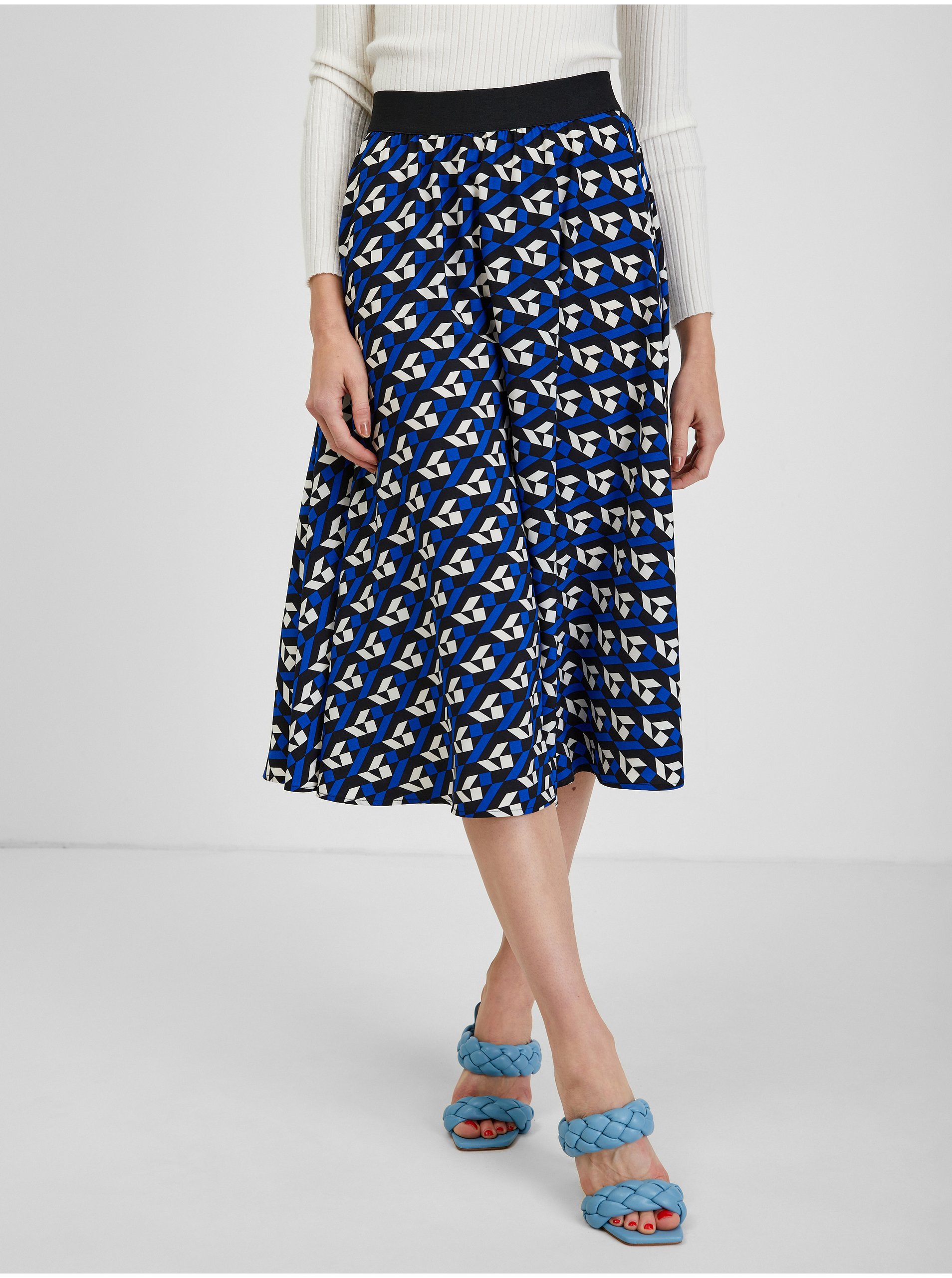 E-shop Modrá dámská plisovaná vzorovaná sukně ORSAY
