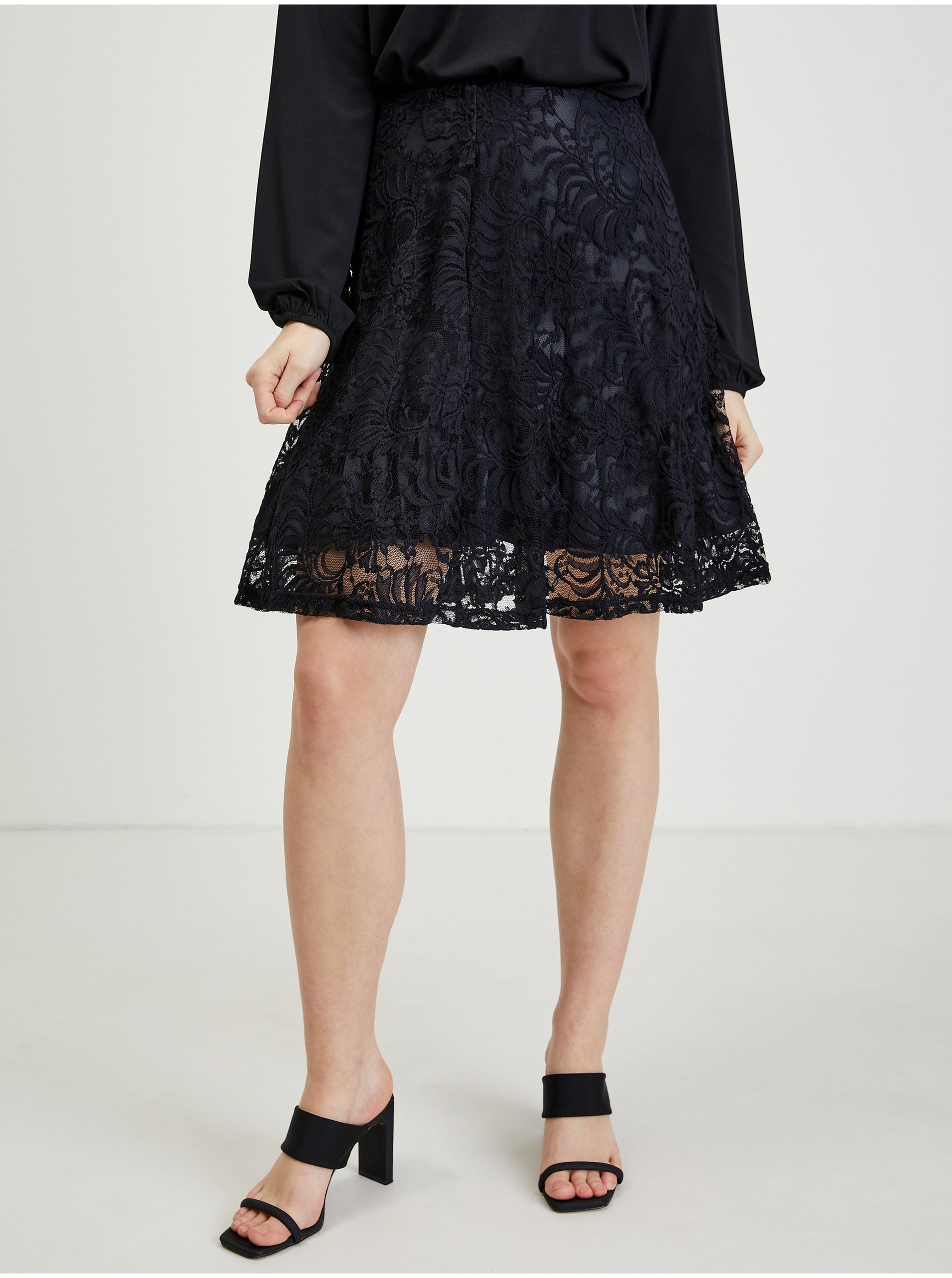 E-shop Černá dámská krajková sukně ORSAY