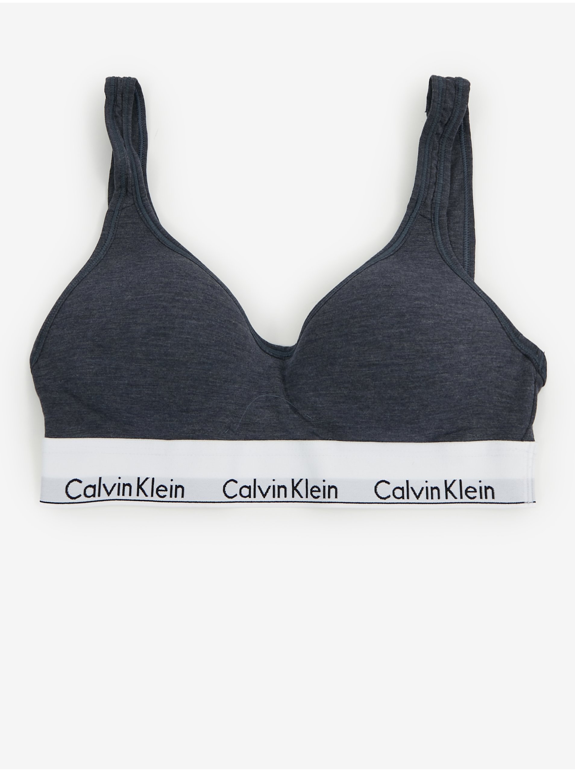Levně Tmavě šedá dámská podprsenka Calvin Klein Underwear