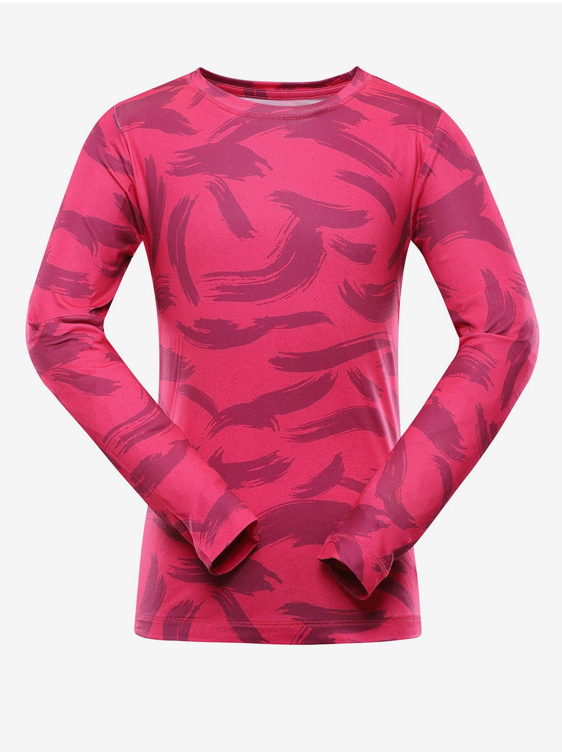 Levně Růžové dětské rychleschnoucí tričko ALPINE PRO AMADO