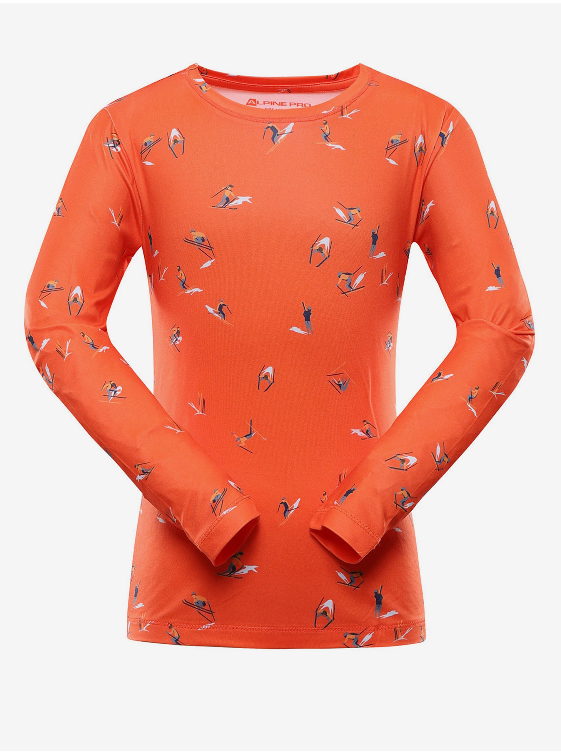 Levně Oranžové dětské rychleschnoucí tričko ALPINE PRO AMADO