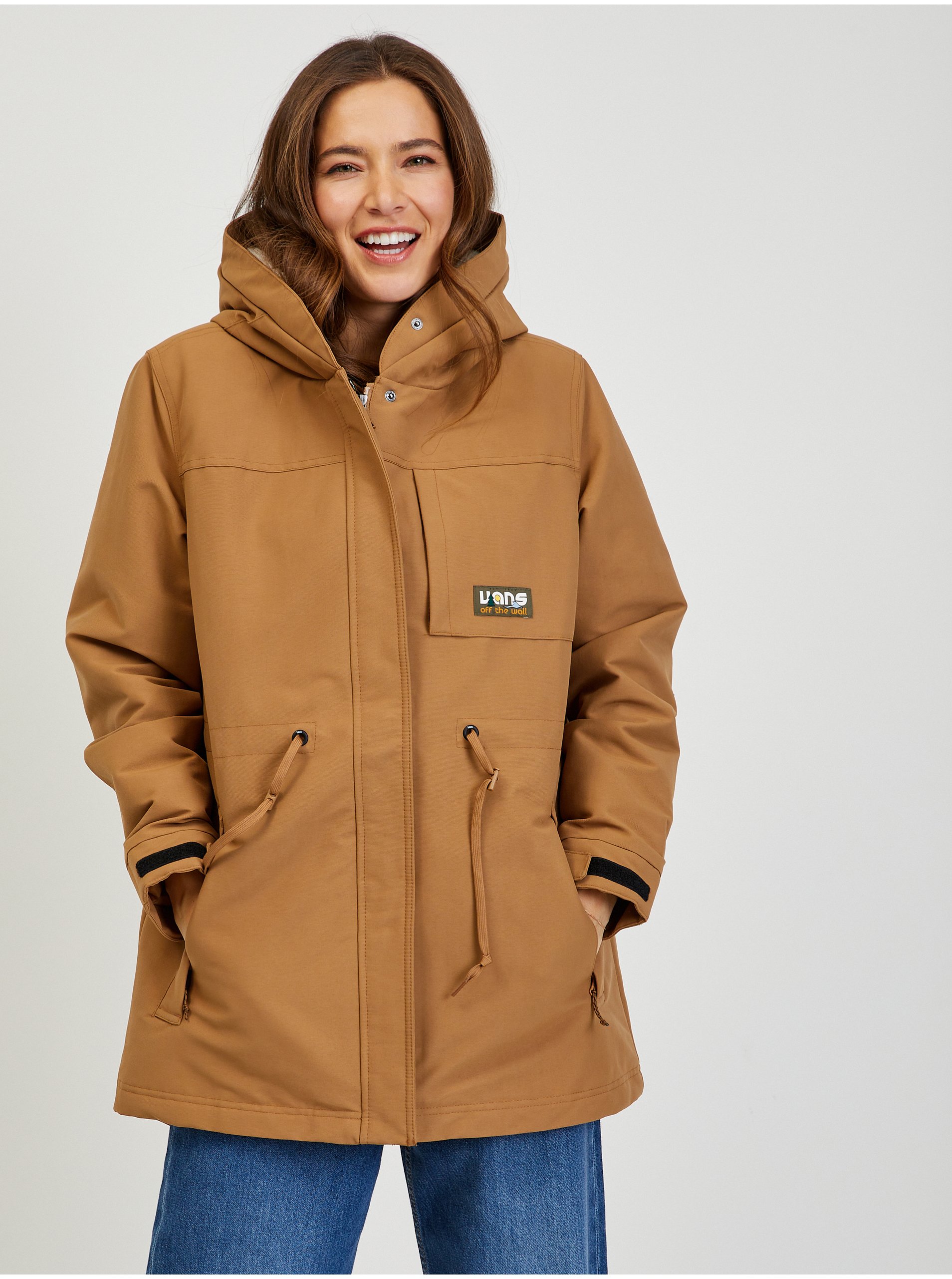 E-shop Hnědá dámská zimní bunda s kapucí VANS