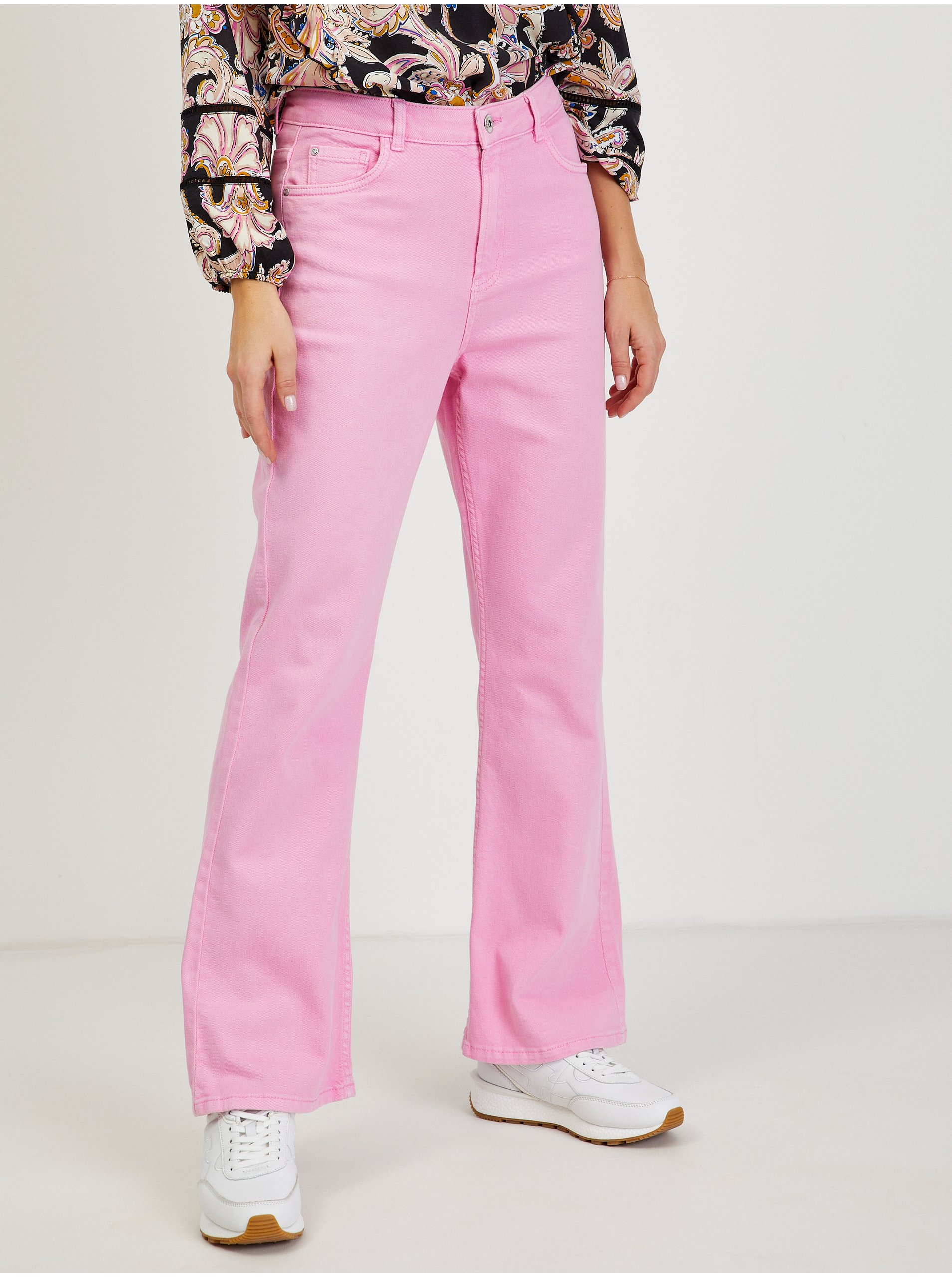 E-shop Růžové dámské bootcut džíny ORSAY