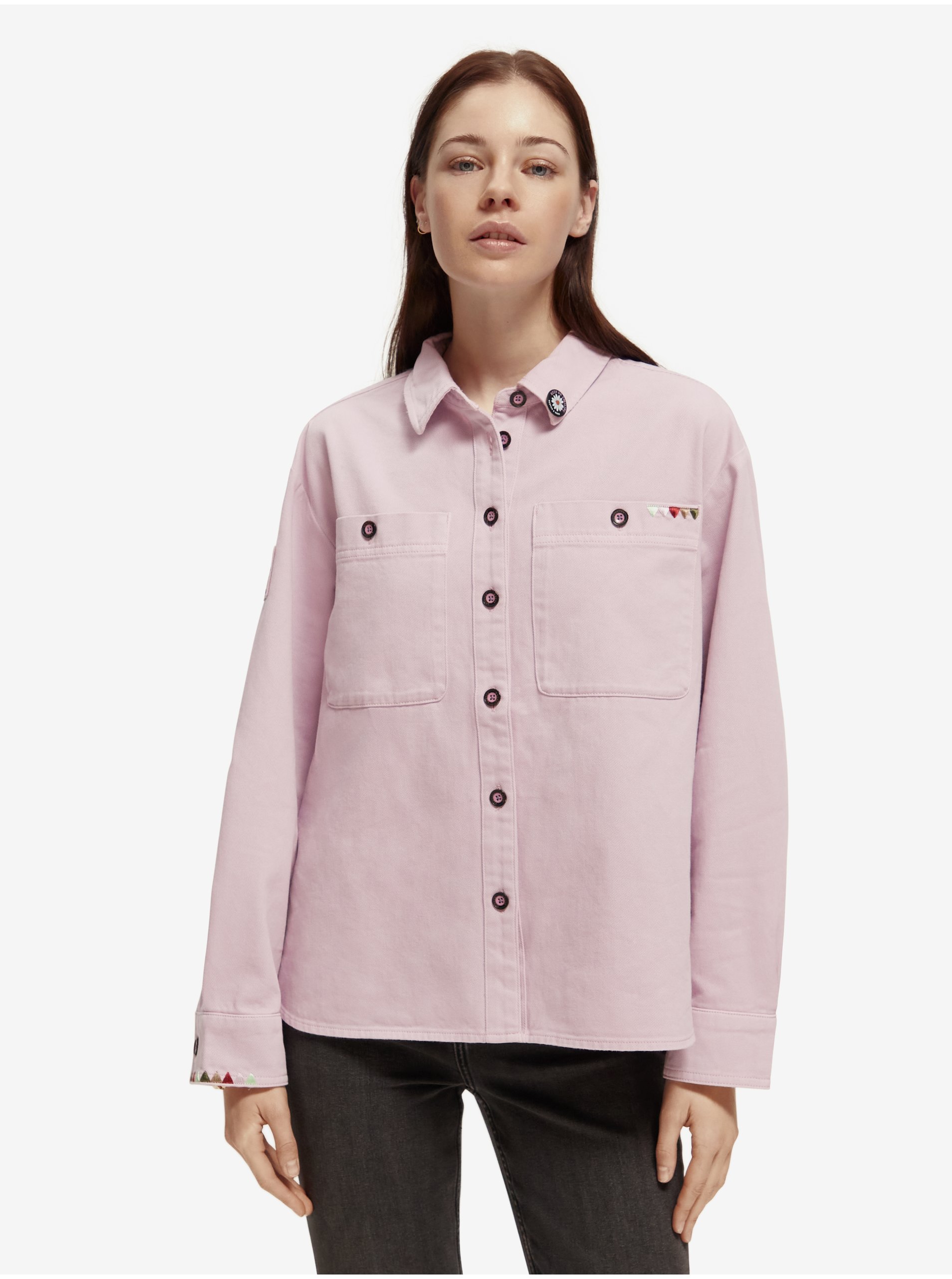 E-shop Světle růžová dámská džínová bunda Scotch & Soda