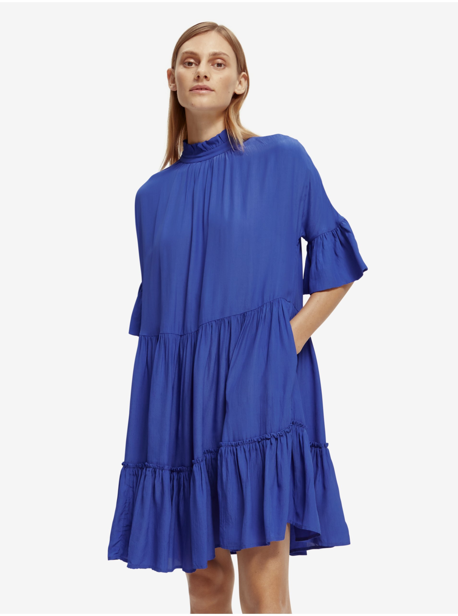 E-shop Šaty na denné nosenie pre ženy Scotch & Soda - modrá