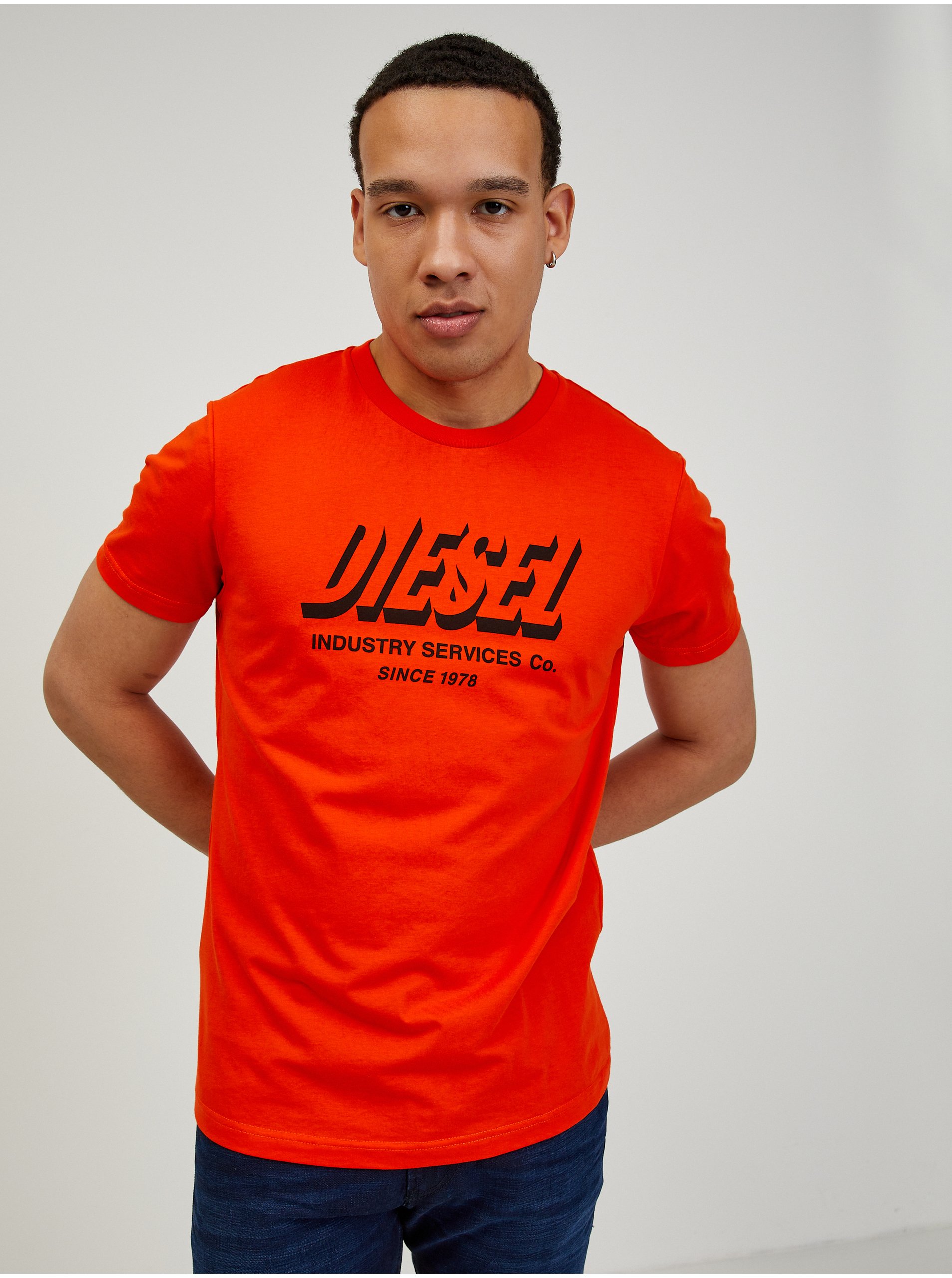 E-shop Červené pánské tričko Diesel Diegos