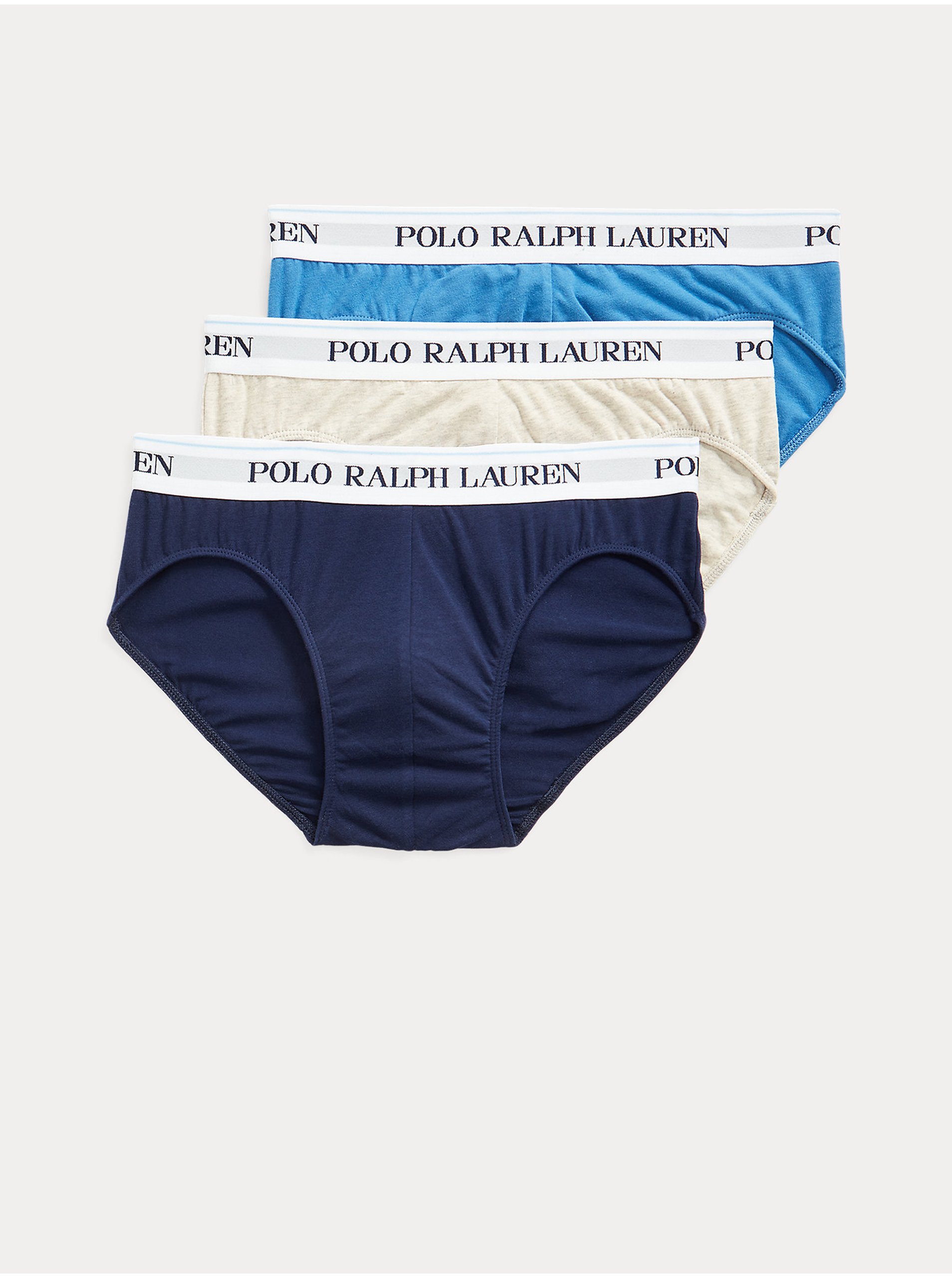Lacno Slipy pre mužov POLO Ralph Lauren - modrá, tmavomodrá, krémová