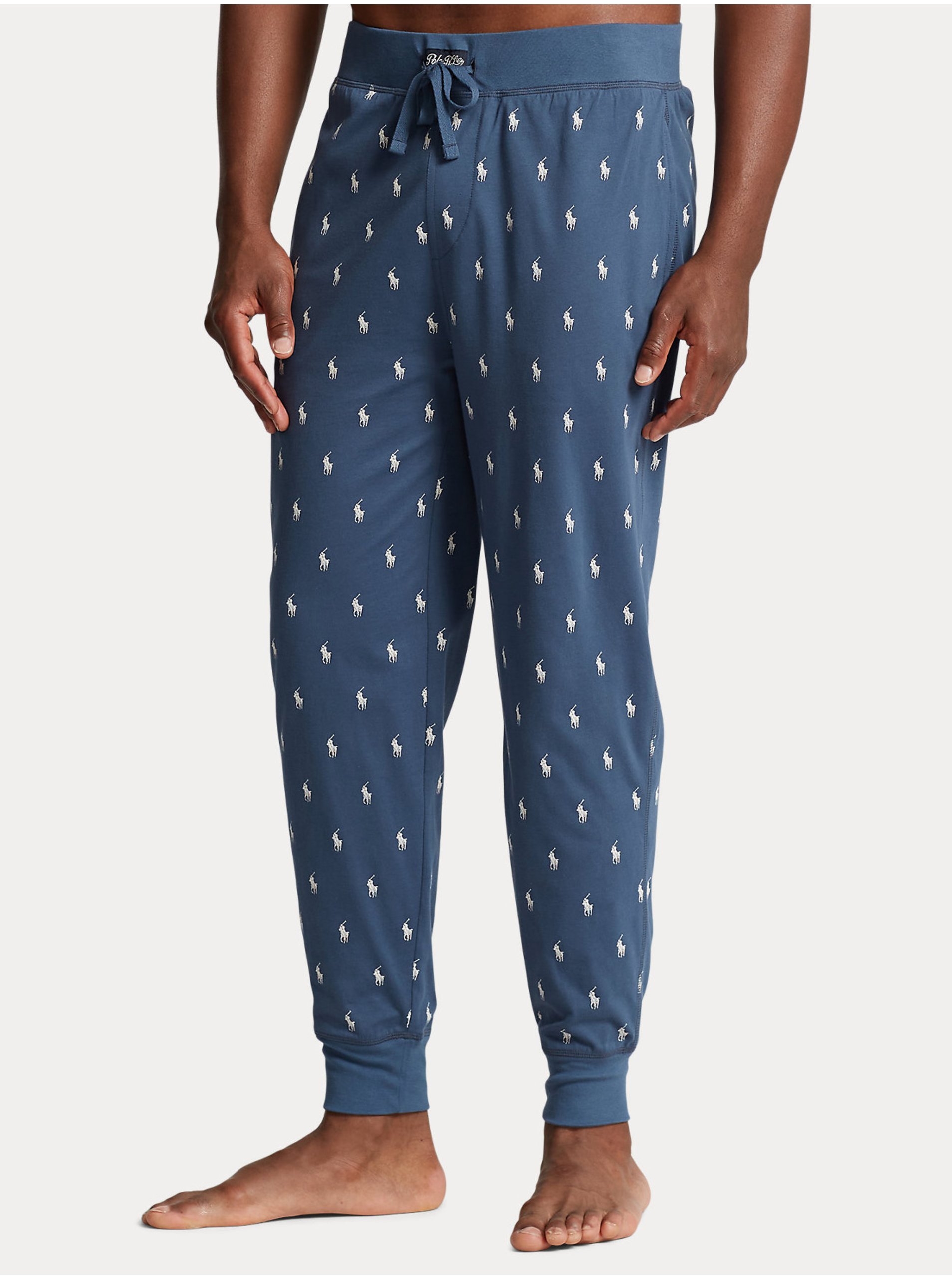 Levně Modré pánské vzorované pyžamové kalhoty POLO Ralph Lauren