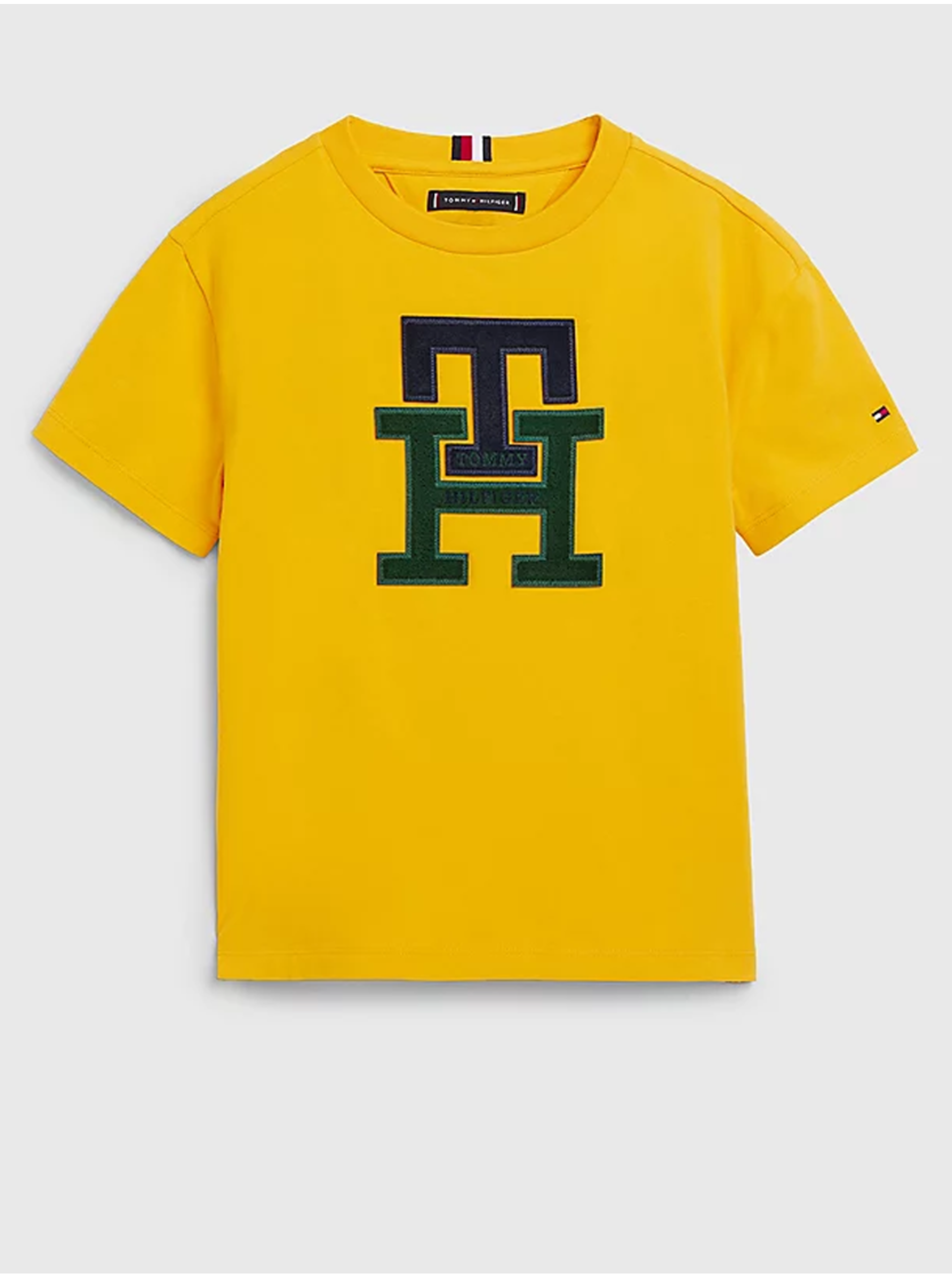 Levně Žluté klučičí tričko Tommy Hilfiger