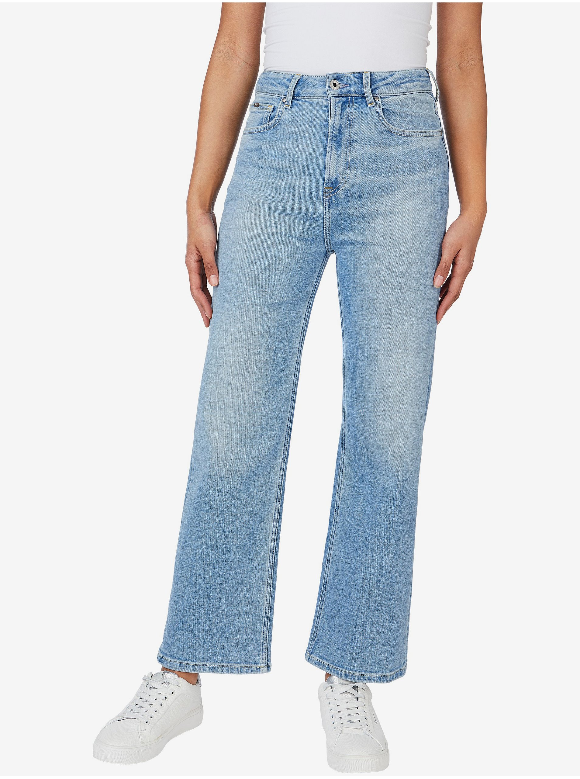 E-shop Světle modré dámské široké džíny Pepe Jeans Lexa