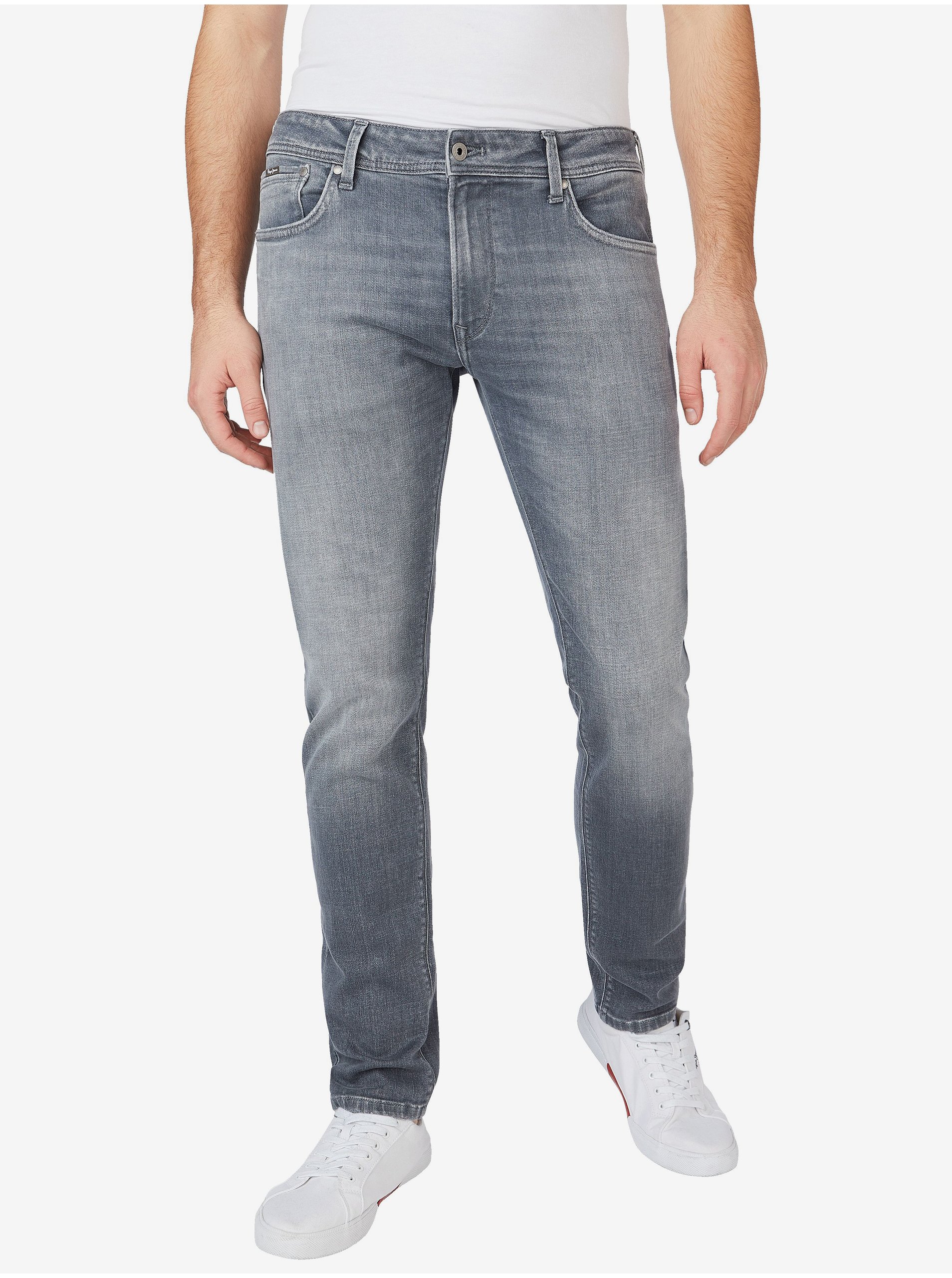 E-shop Šedé pánské slim fit džíny Pepe Jeans Stanley