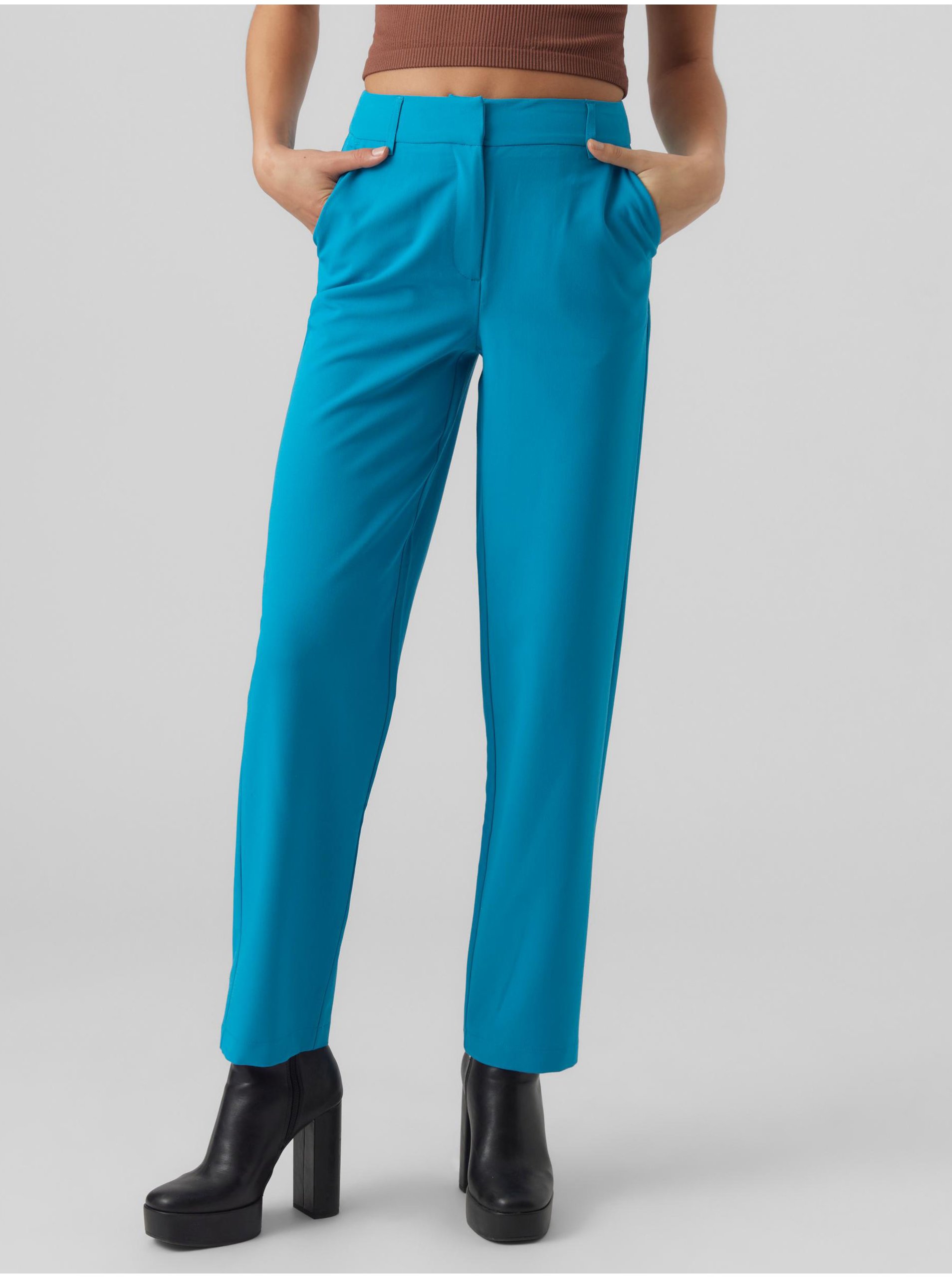 E-shop Modré dámské kalhoty VERO MODA Zelda
