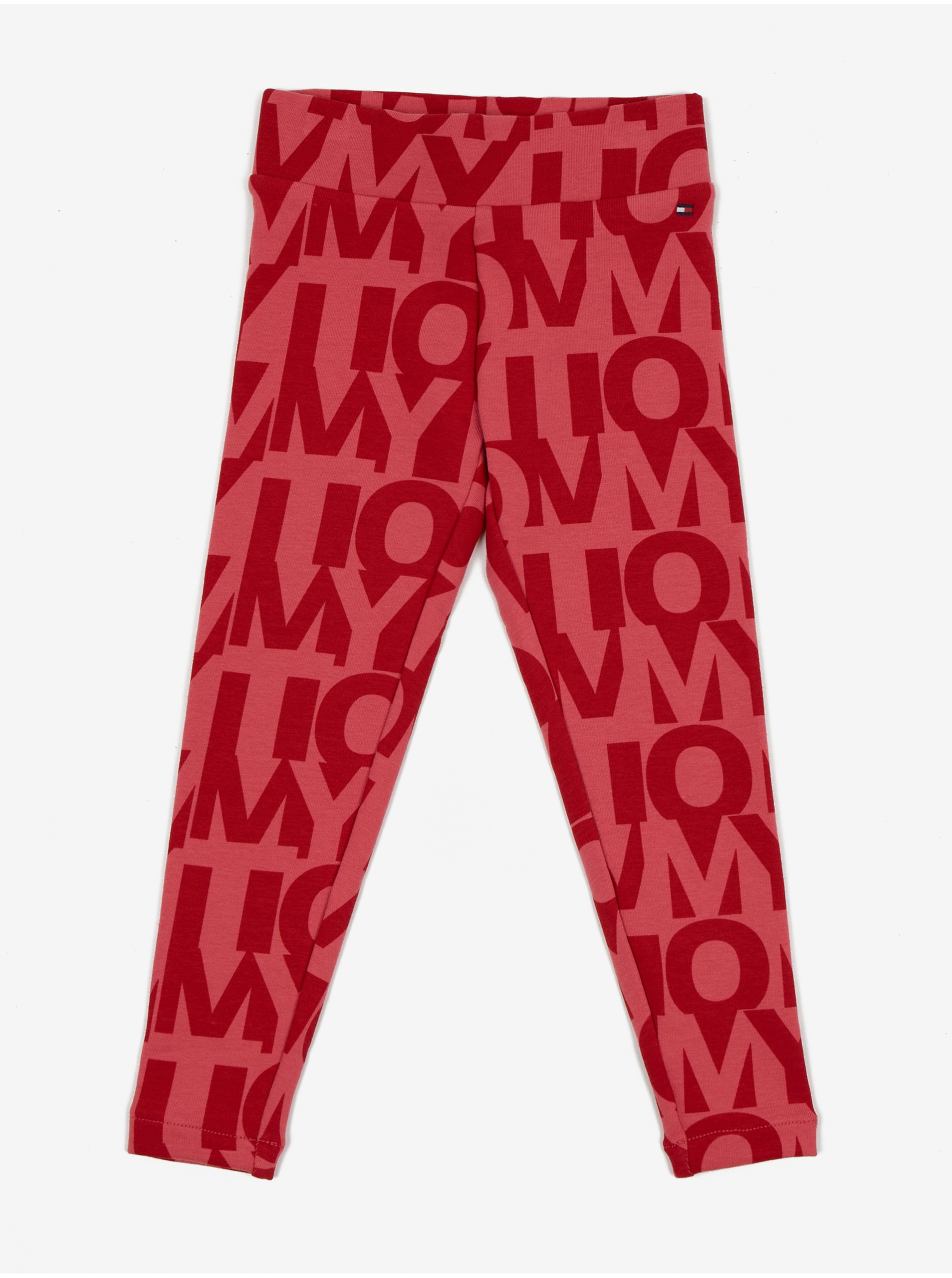 E-shop Červené holčičí vzorované legíny Tommy Hilfiger