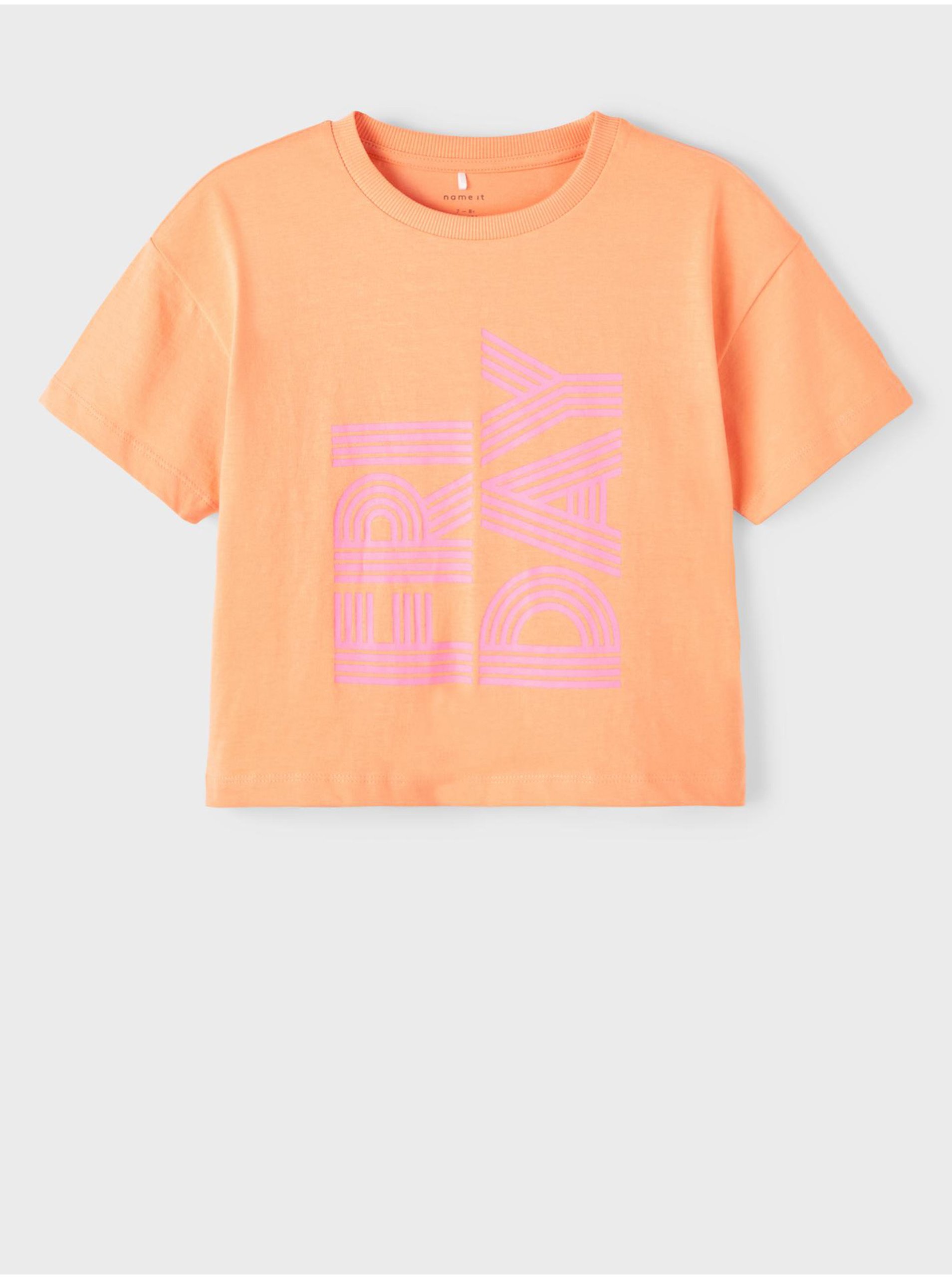 Lacno Oranžové dievčenské tričko name it Balone