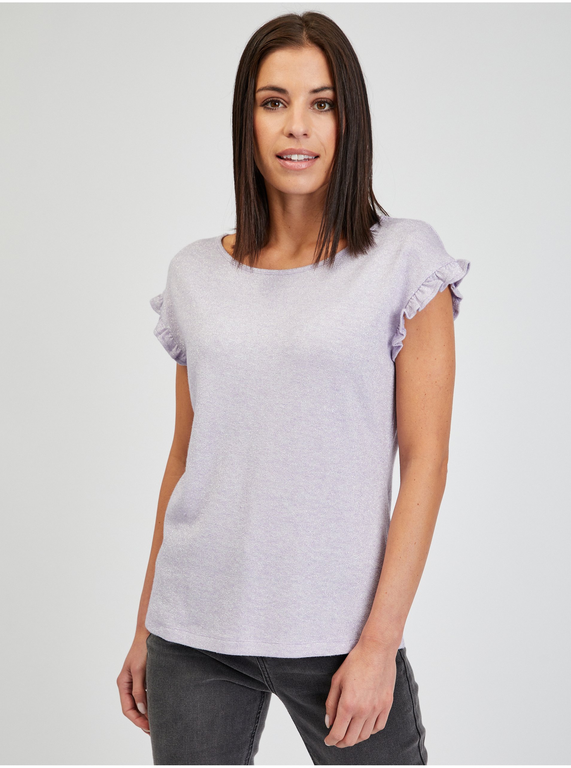 E-shop Světle fialové dámské tričko ORSAY