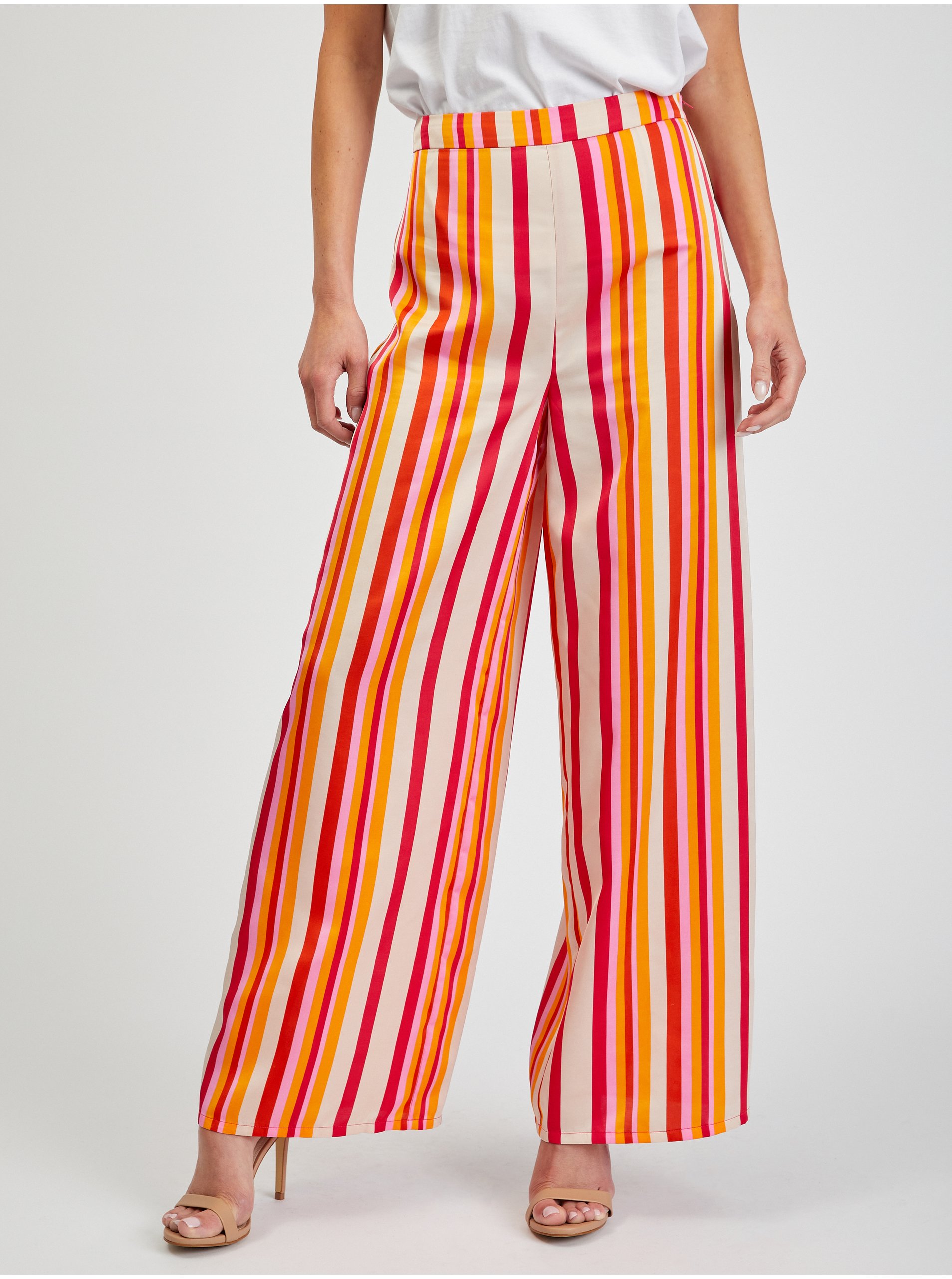 Lacno Elegantné nohavice pre ženy ORSAY - žltá, červená, oranžová