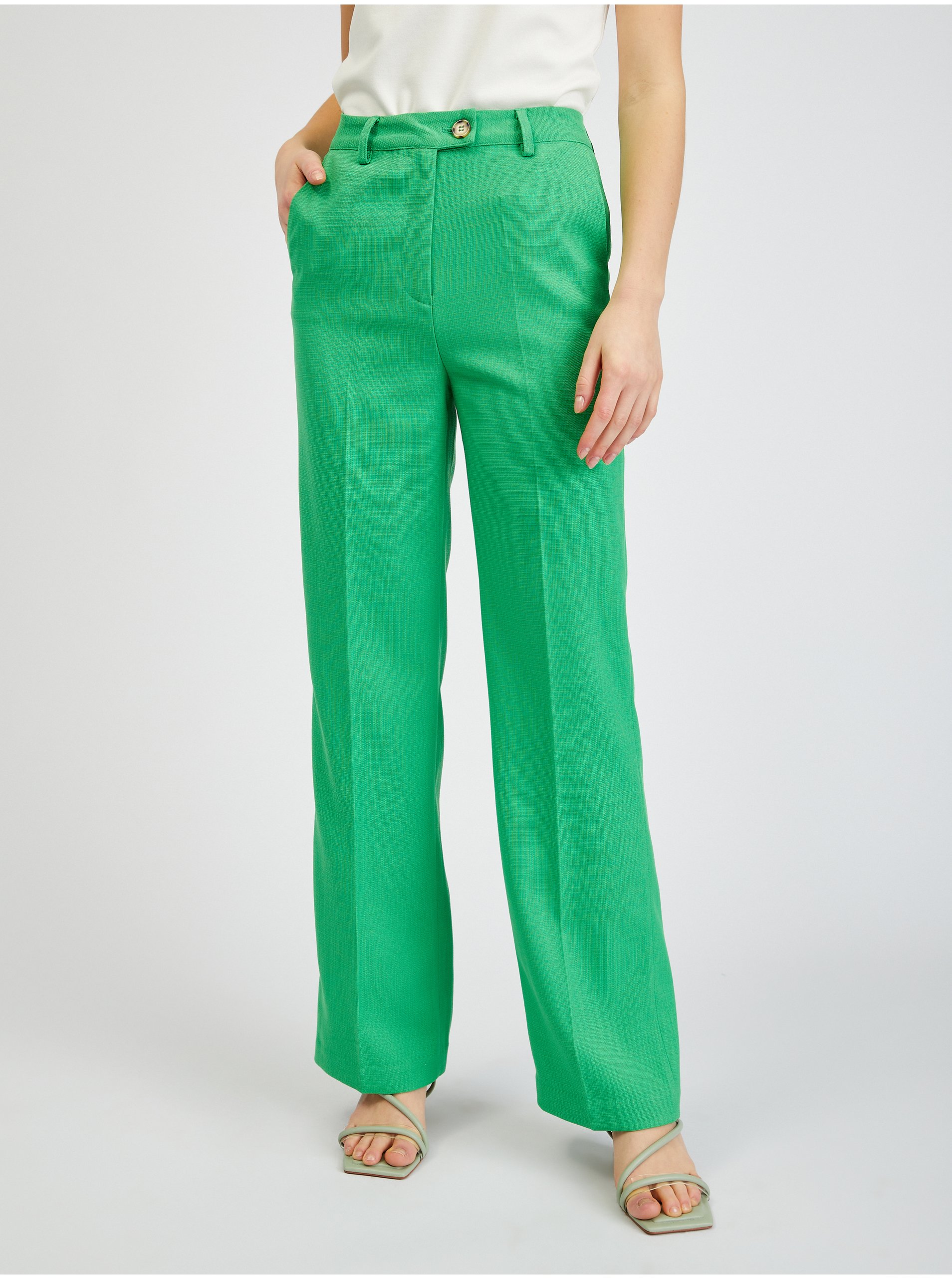 Lacno Elegantné nohavice pre ženy ORSAY - zelená