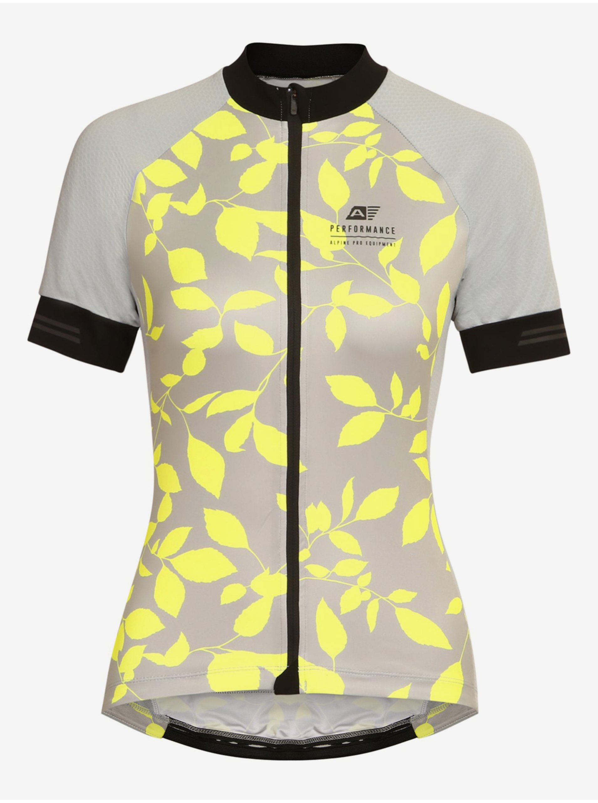 Levně Šedo-žluté dámské sportovní tričko Alpine Pro Beressa