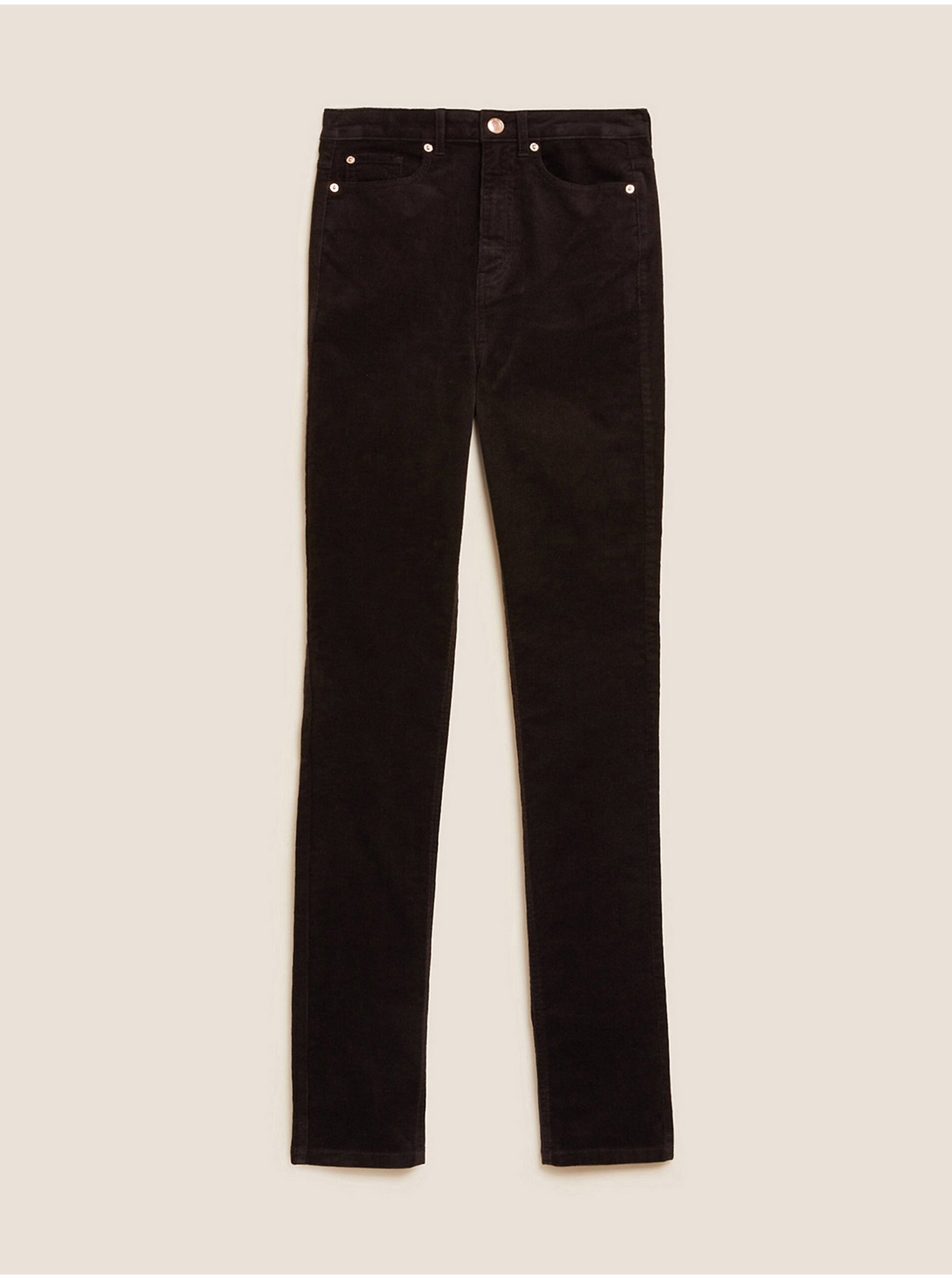 Levně Tmavě hnědé dámské manšestrové kalhoty Marks & Spencer Sienna