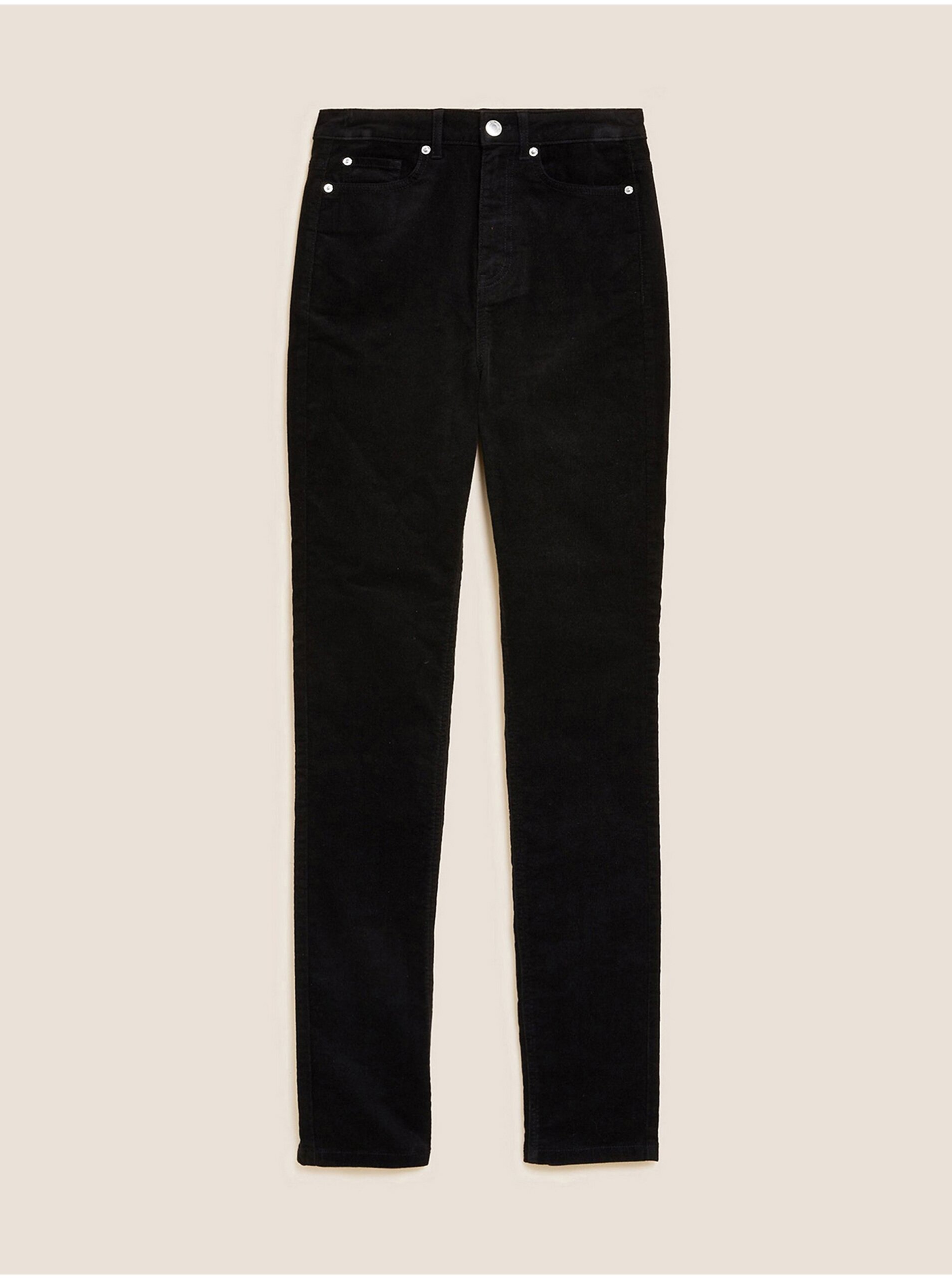 Levně Černé dámské manšestrové kalhoty Marks & Spencer Sienna