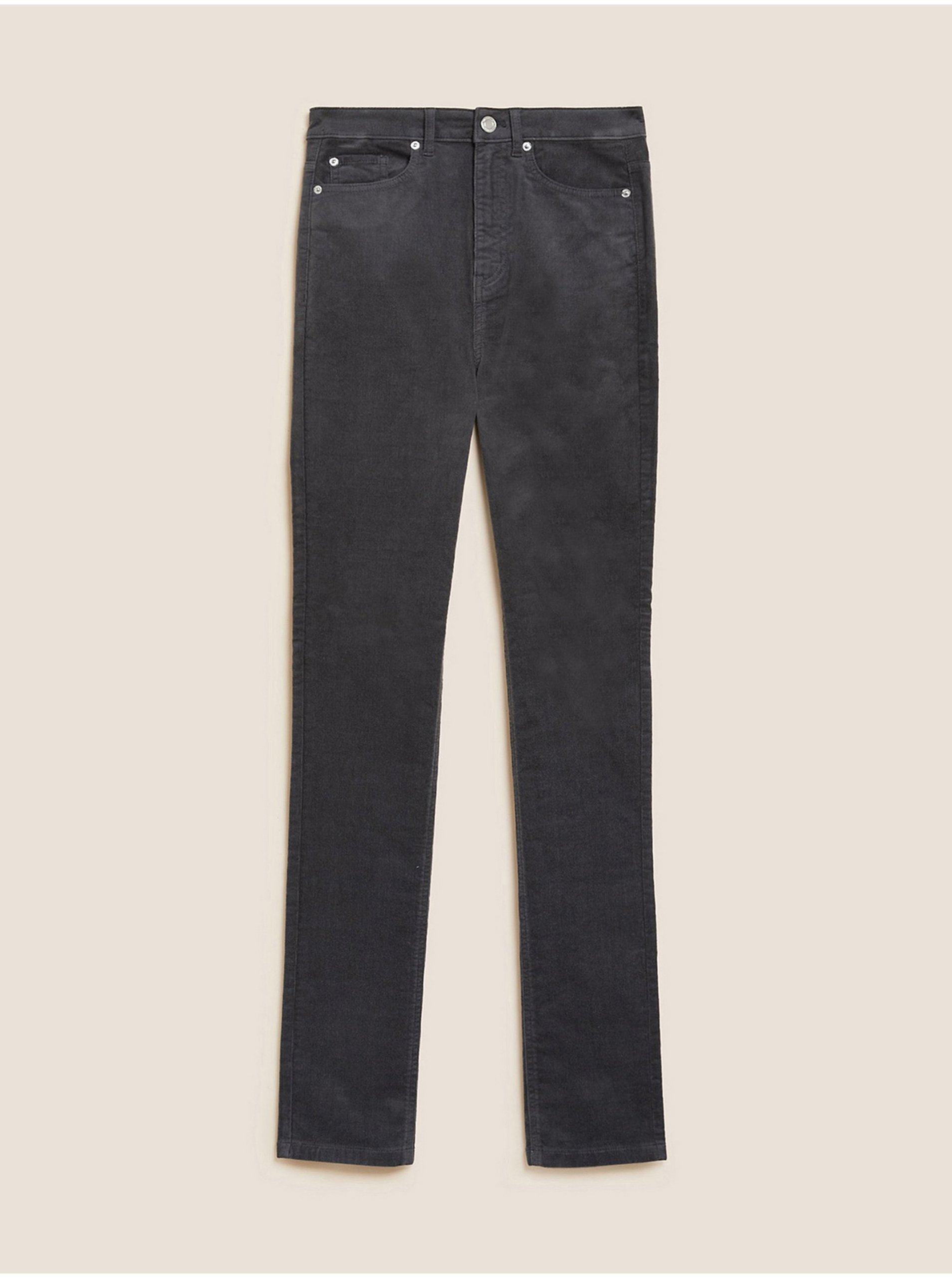 Levně Tmavě šedé dámské manšestrové kalhoty Marks & Spencer Sienna
