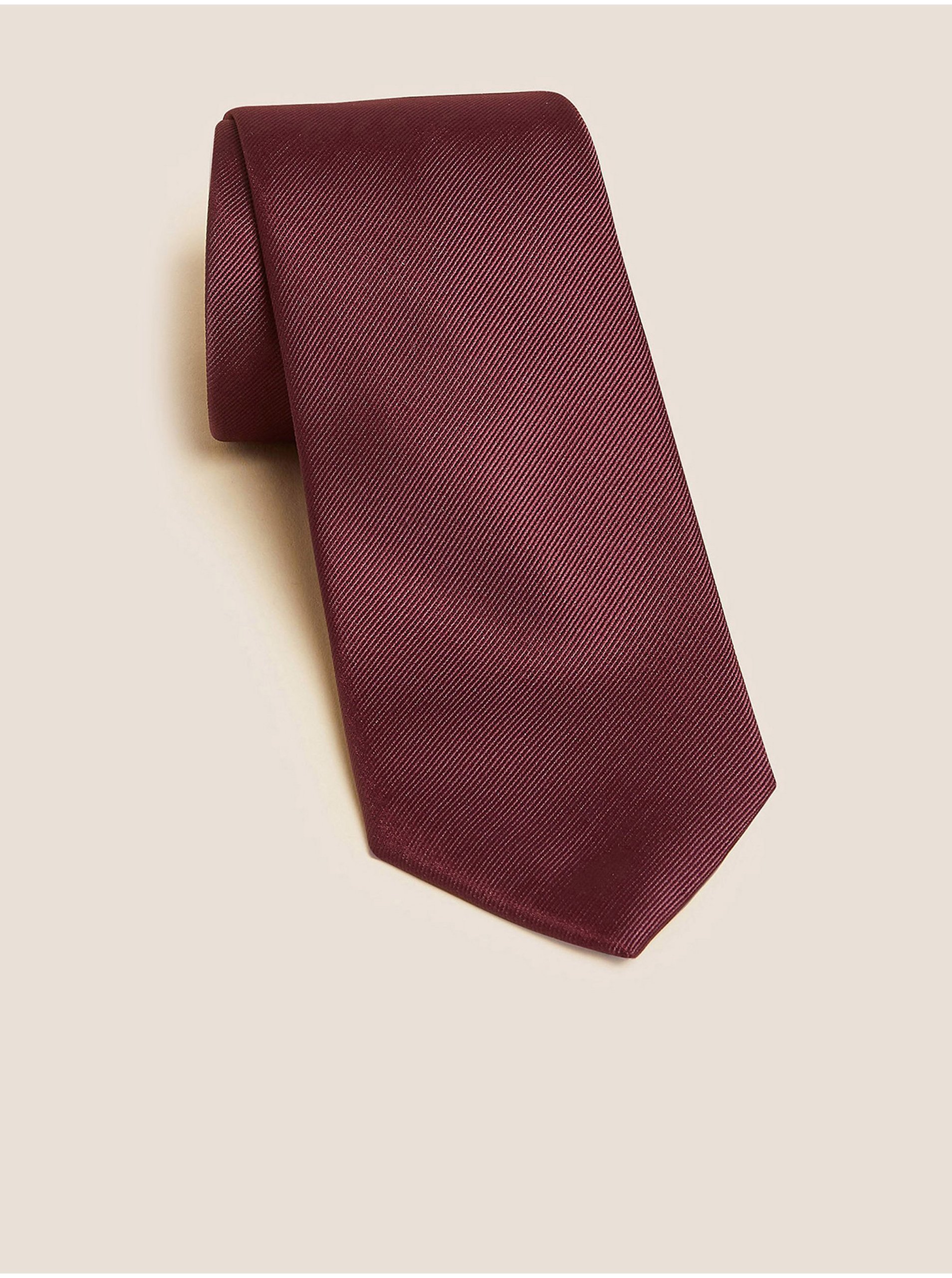 Levně Vínová pánská kravata Marks & Spencer