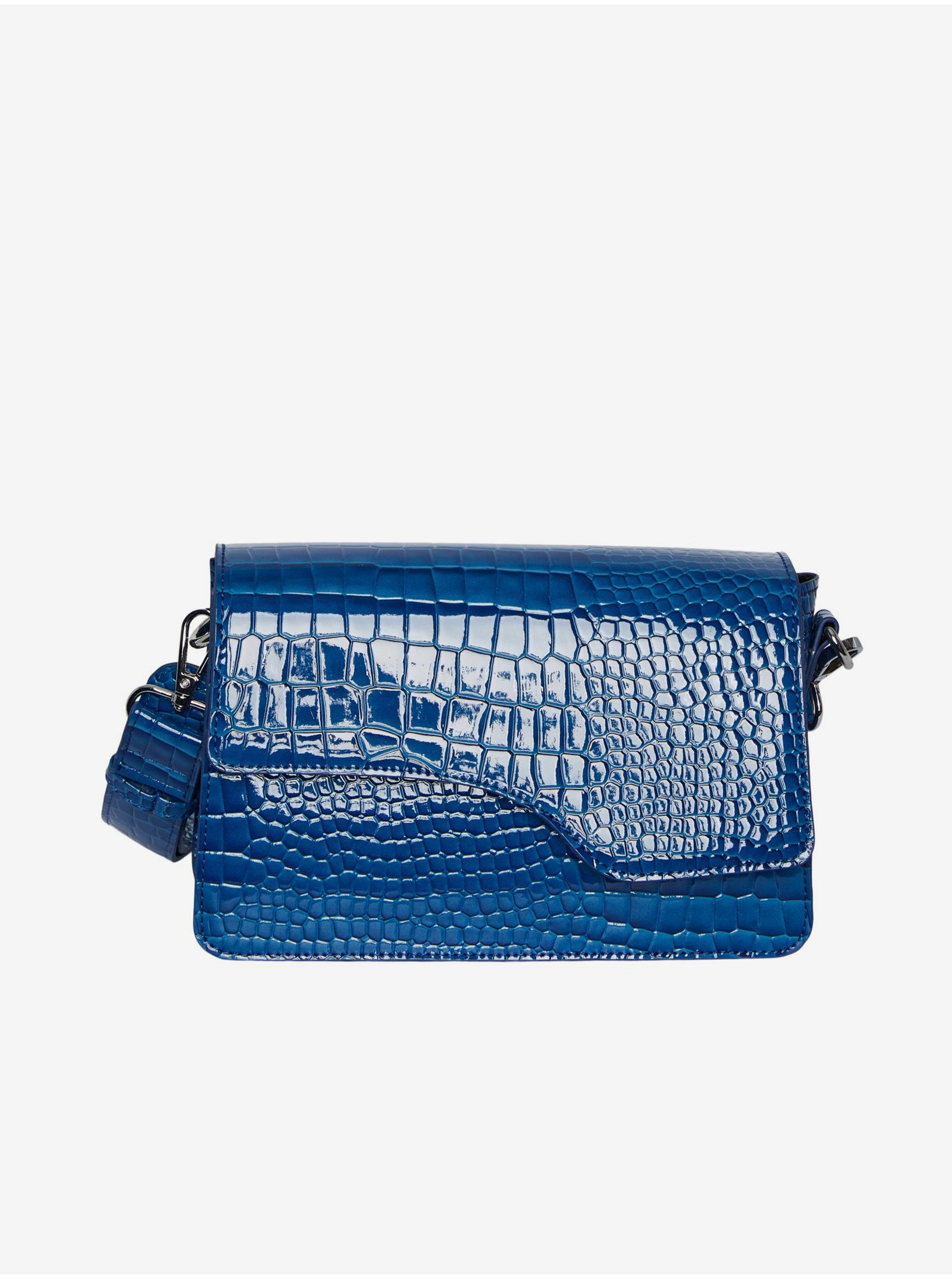 Levně Tmavě modrá dámská crossbody kabelka s krokodýlím vzorem Pieces Bunna