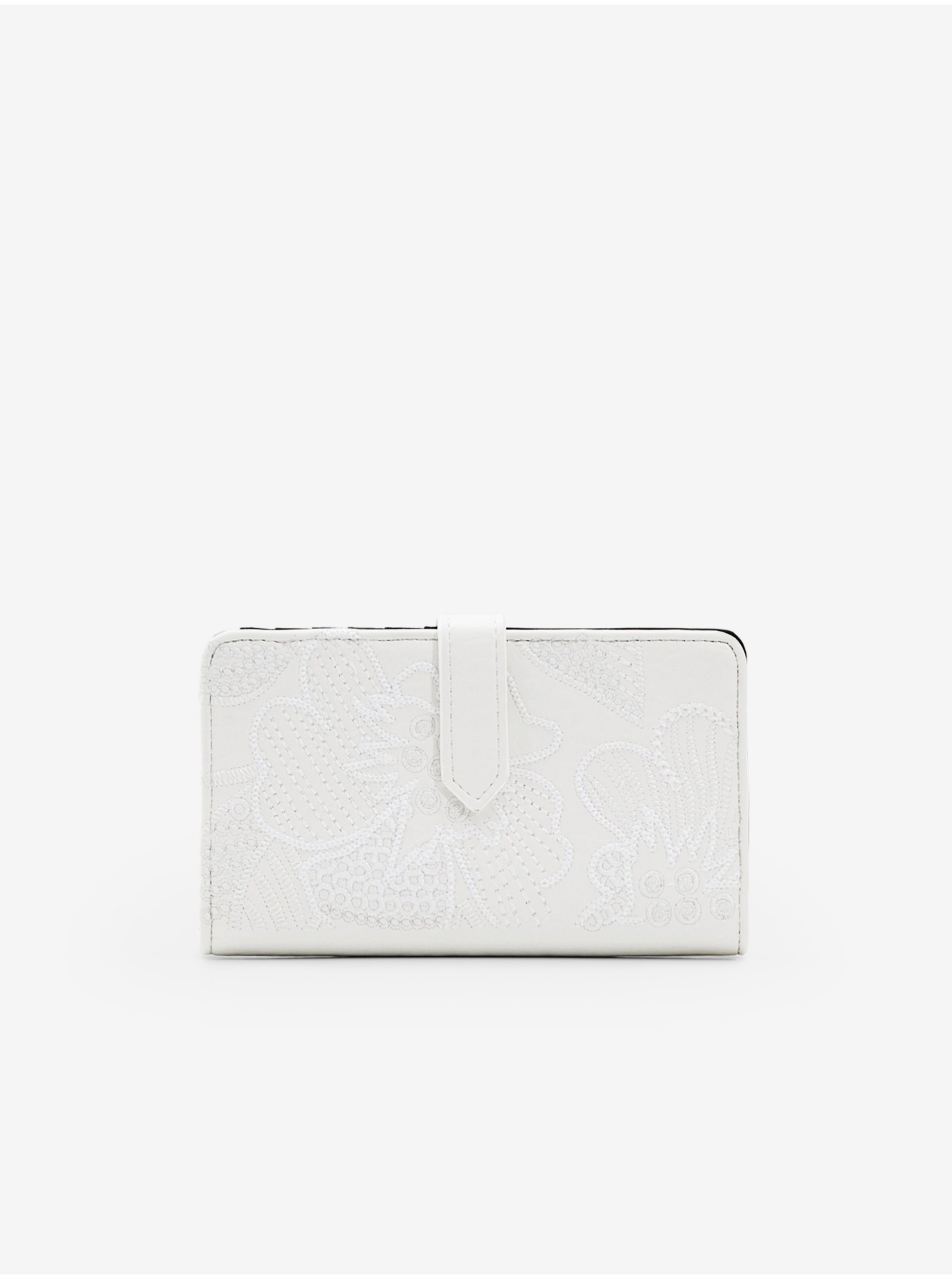 Lacno Biela dámska kvetovaná peňaženka Desigual Alpha Pia Medium