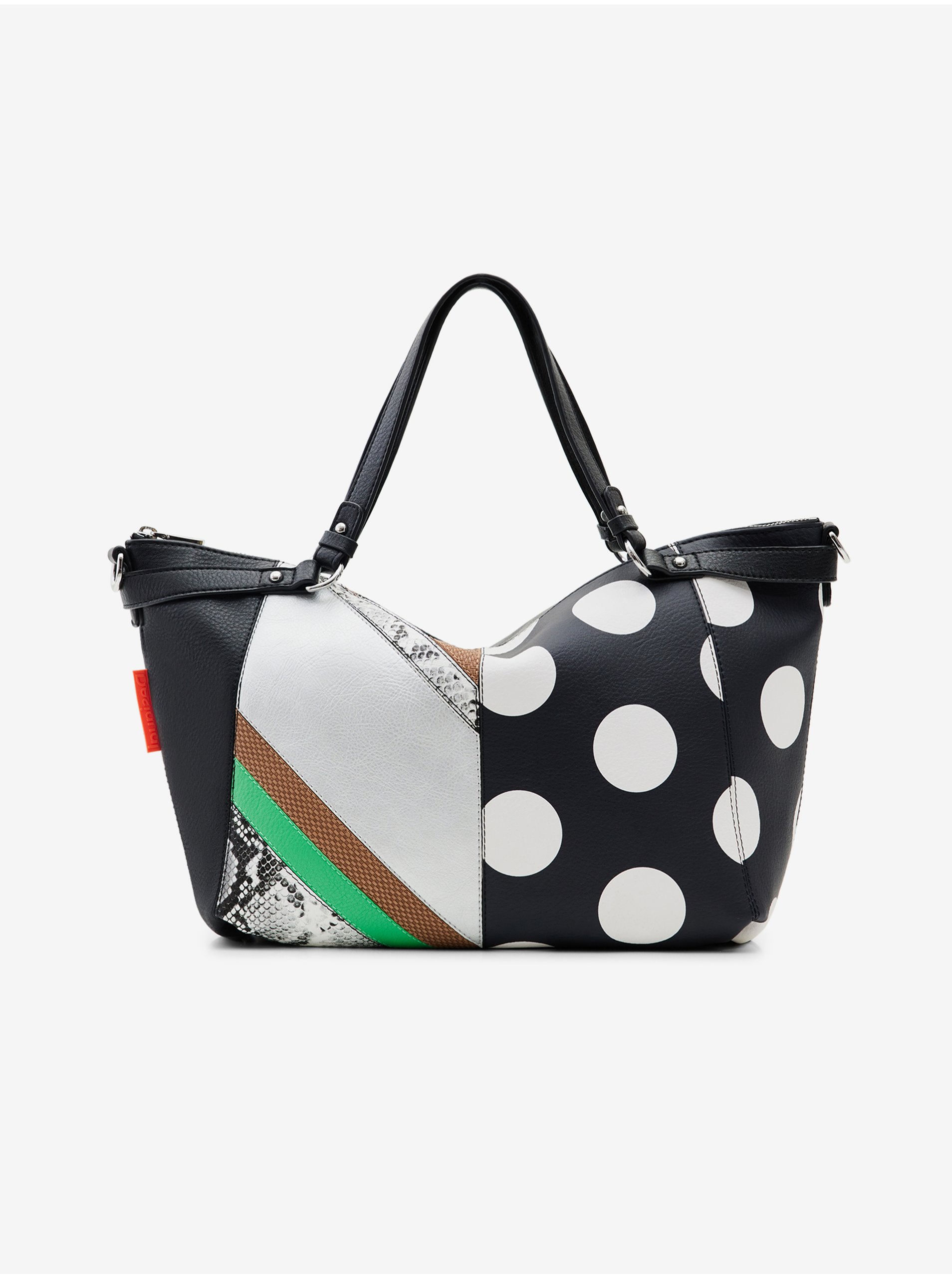 E-shop Bielo-čierna dámska vzorovaná kabelka Desigual Tango Libia