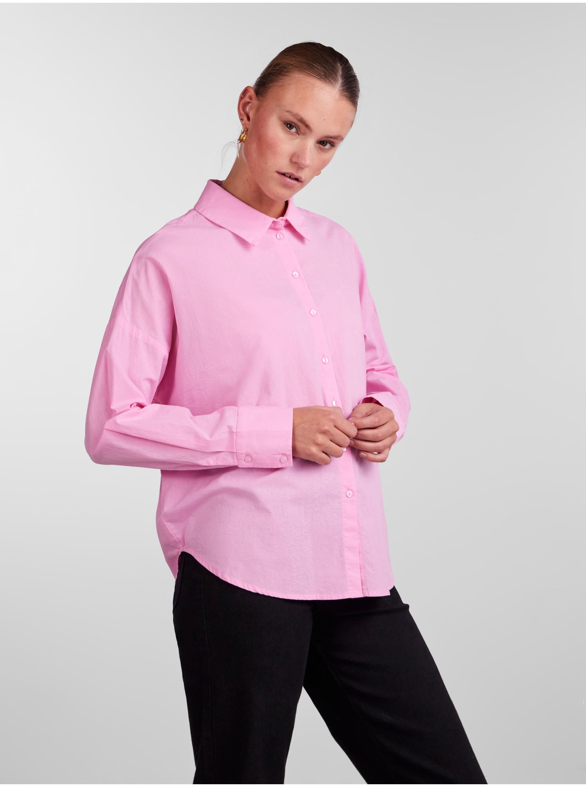 E-shop Růžová dámská košile Pieces Tanne