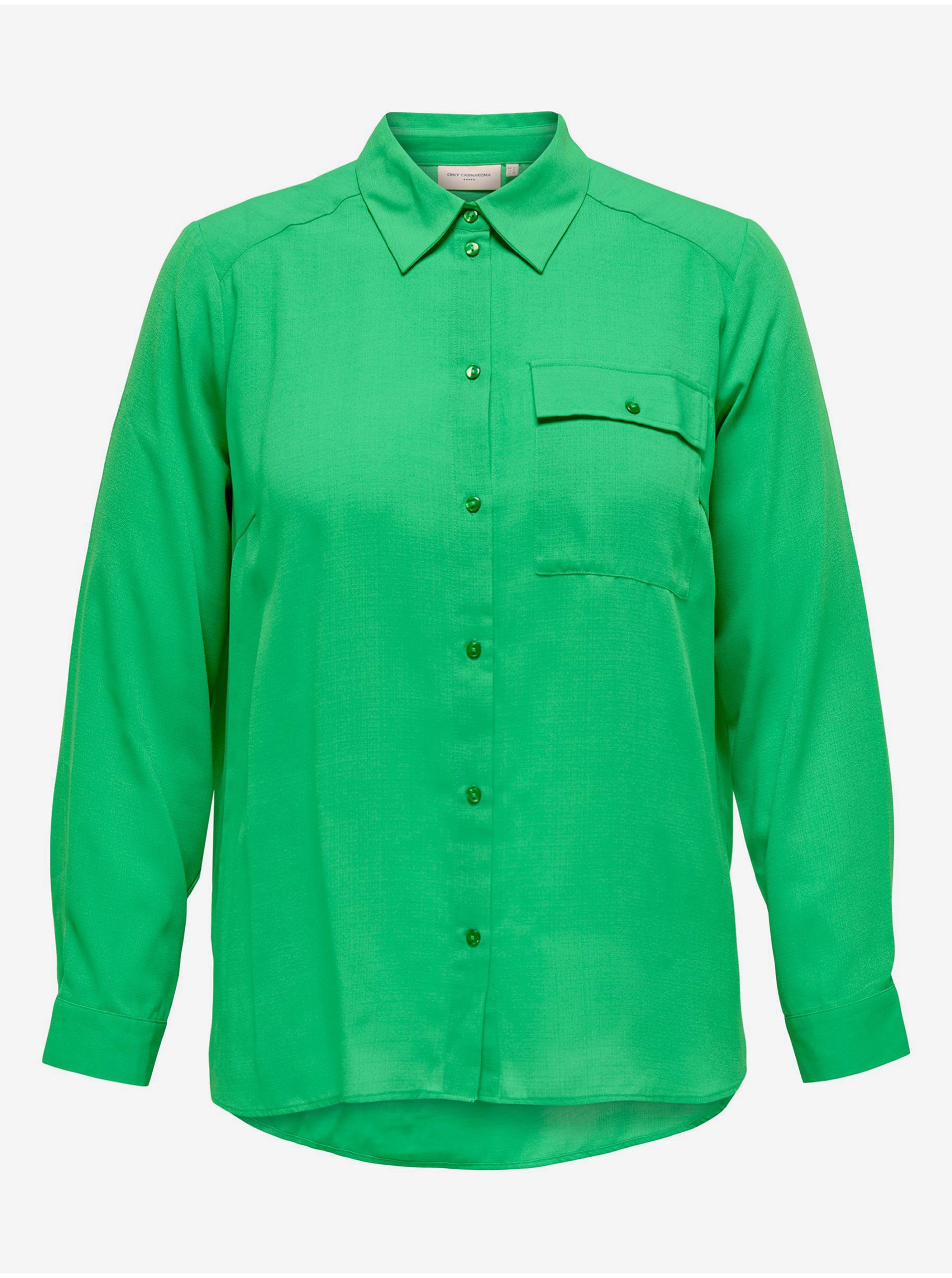 Lacno Zelená dámská košeľa ONLY CARMAKOMA Joleen