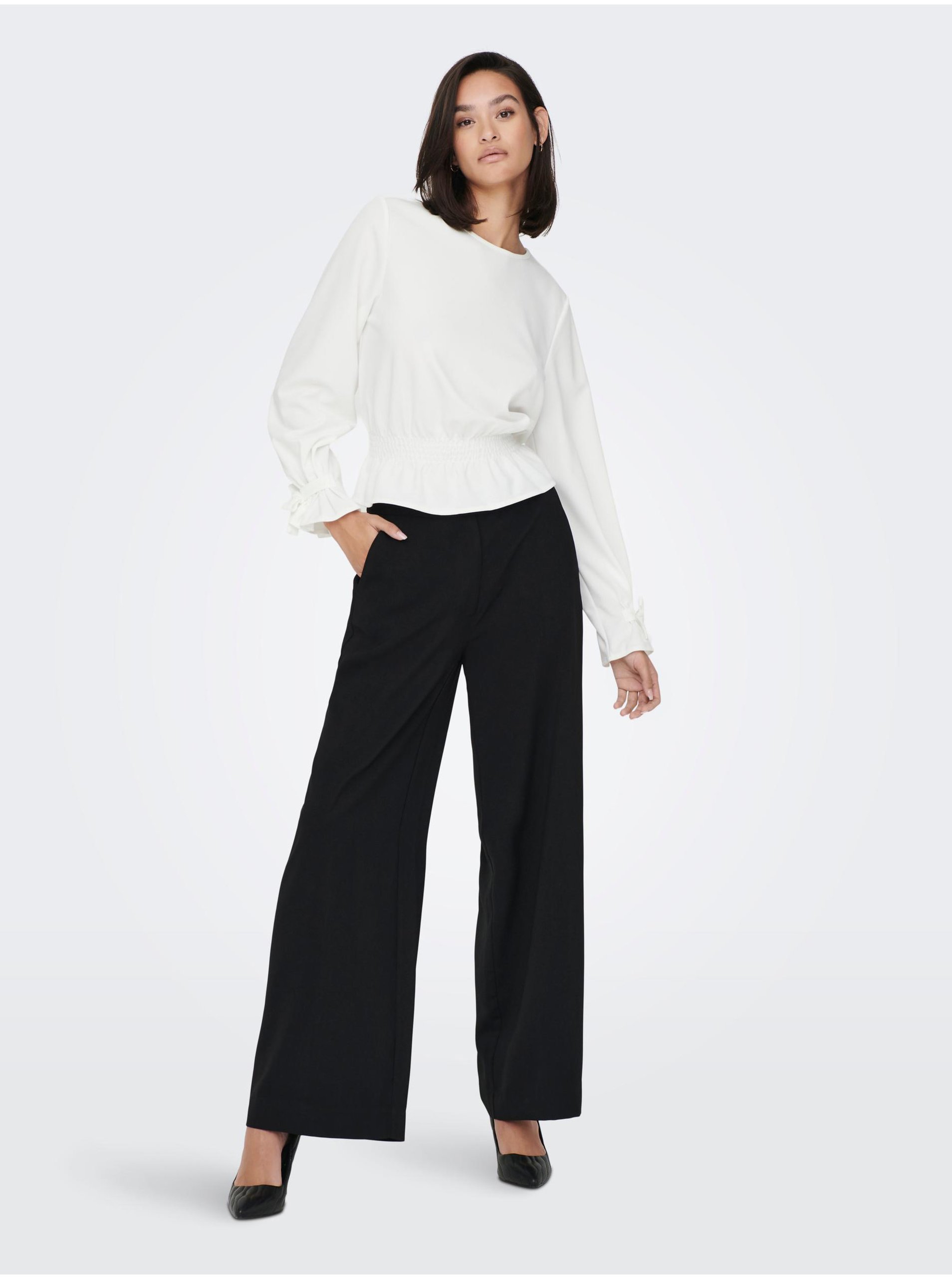 E-shop Černé dámské široké kalhoty JDY Vincent