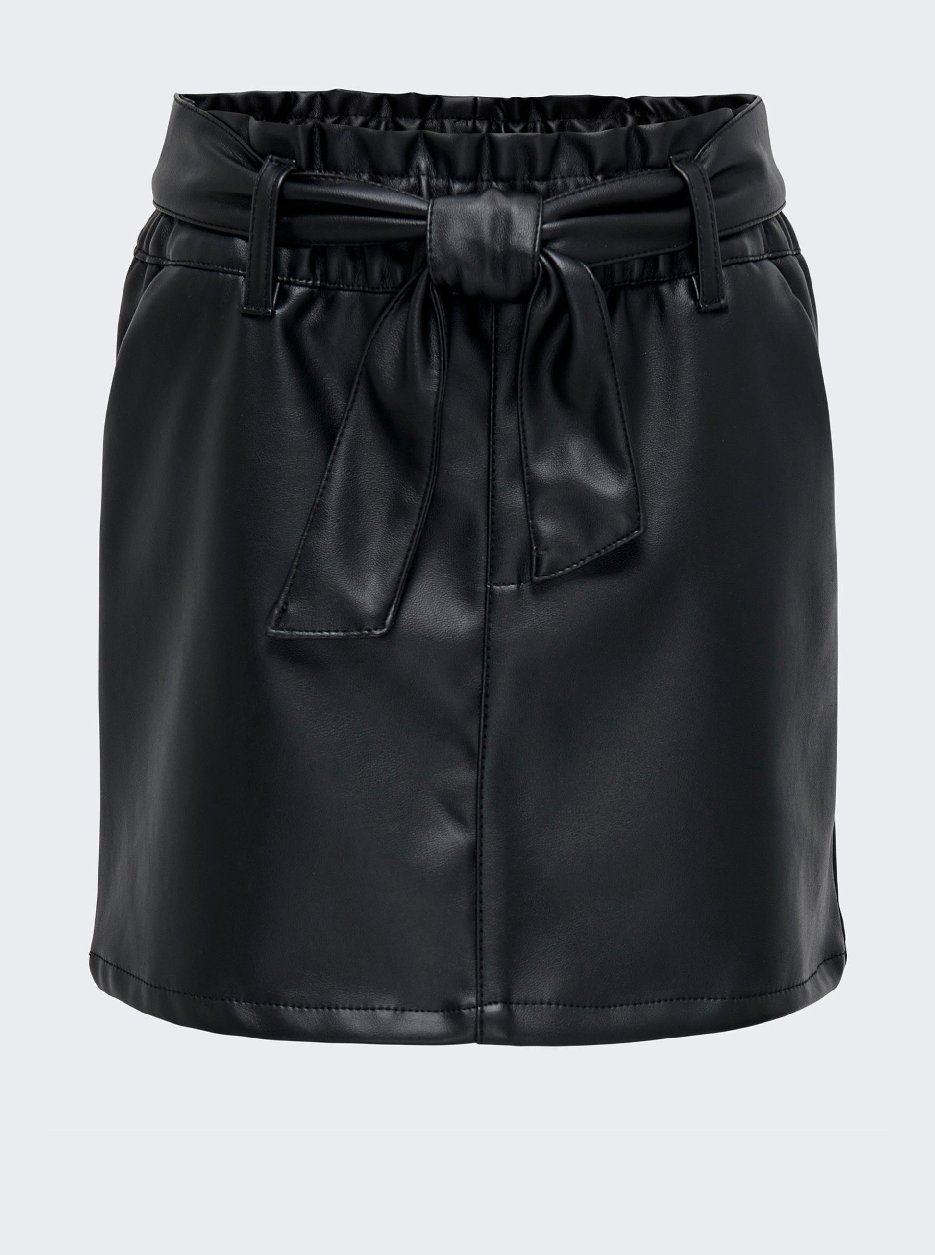 Lacno Černá dievčenský koženková sukňa ONLY Karli