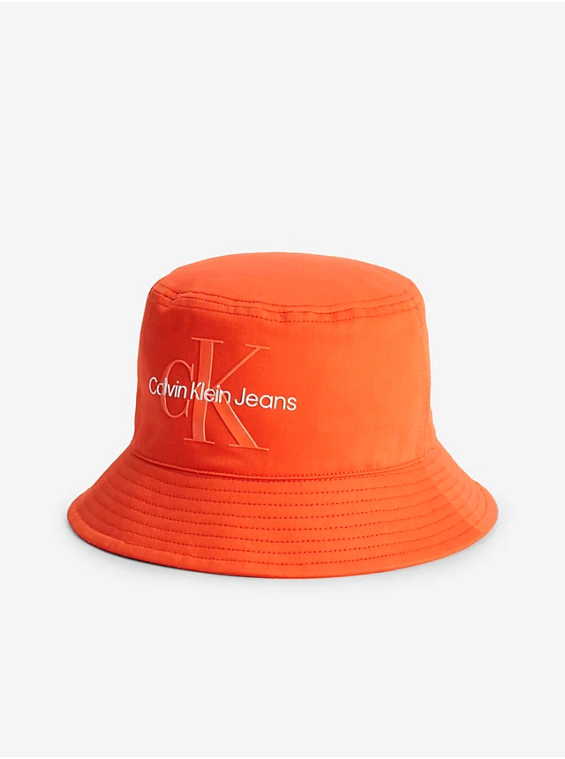 Levně Oranžový dámský klobouk Calvin Klein Jeans